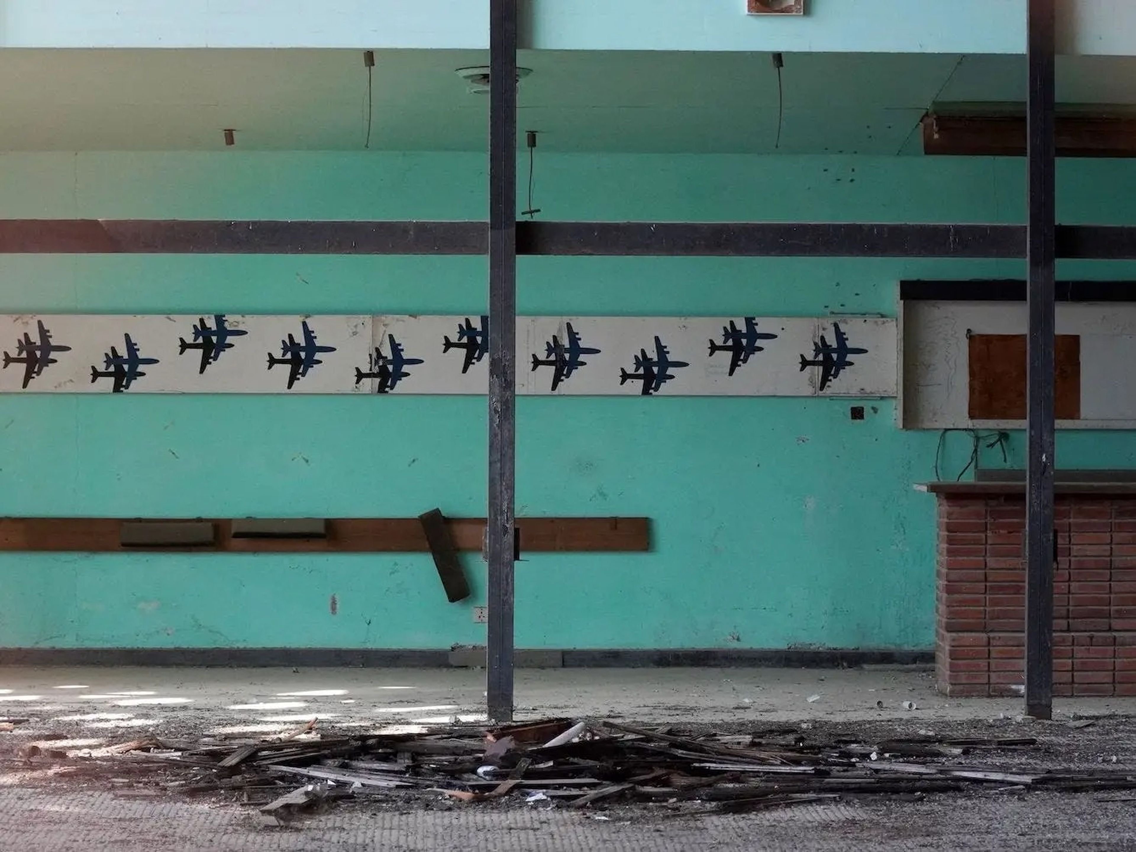 La sala de salidas del abandonado aeropuerto internacional de Nicosia.