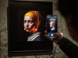Una imagen diseñada con inteligencia artificial por el creador digital berlinés Julian van Dieken inspirada en el cuadro 'La joven con el pendiente de perla' de Johannes Vermeer.