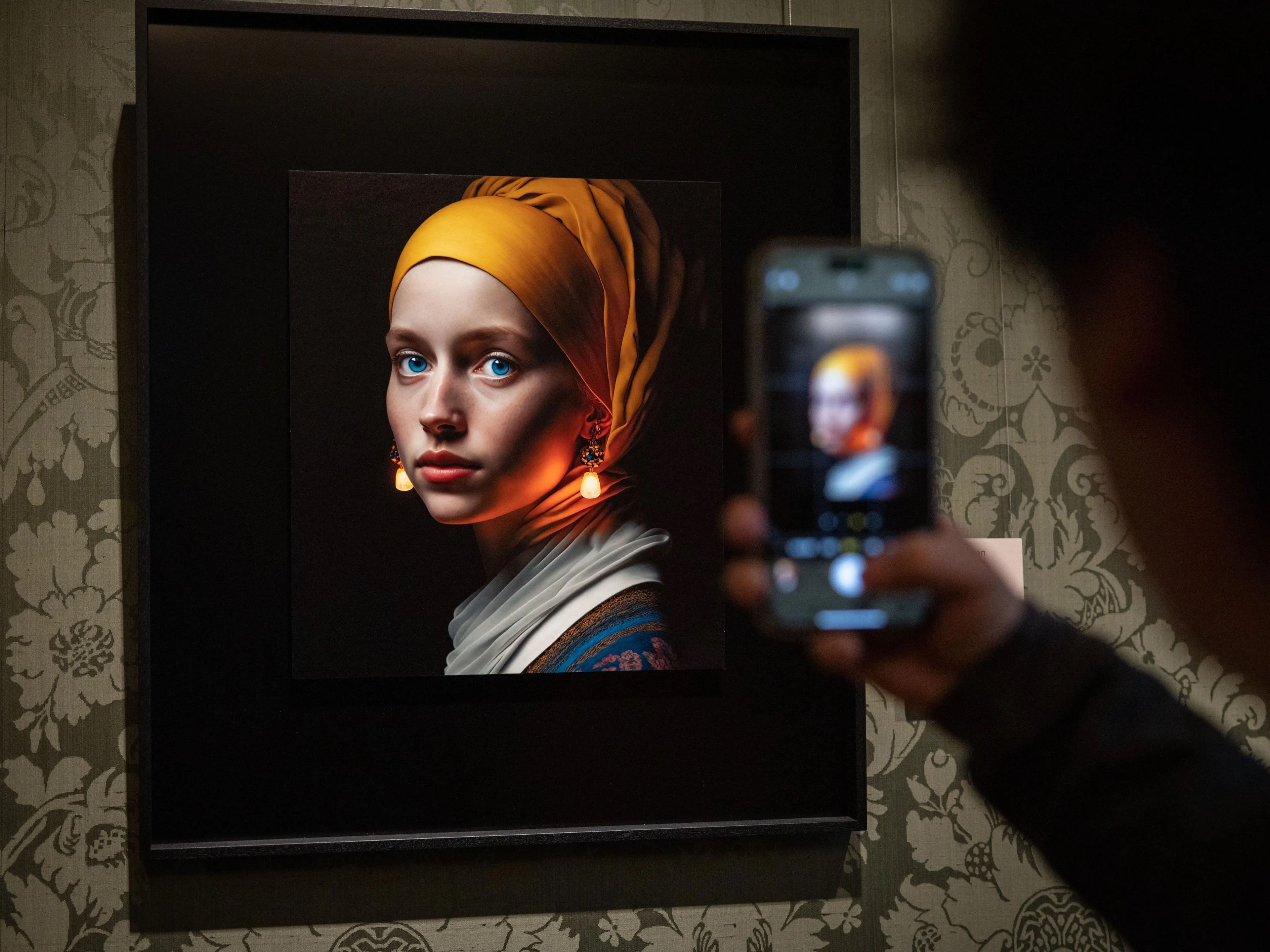 Una imagen diseñada con inteligencia artificial por el creador digital berlinés Julian van Dieken inspirada en el cuadro 'La joven con el pendiente de perla' de Johannes Vermeer.