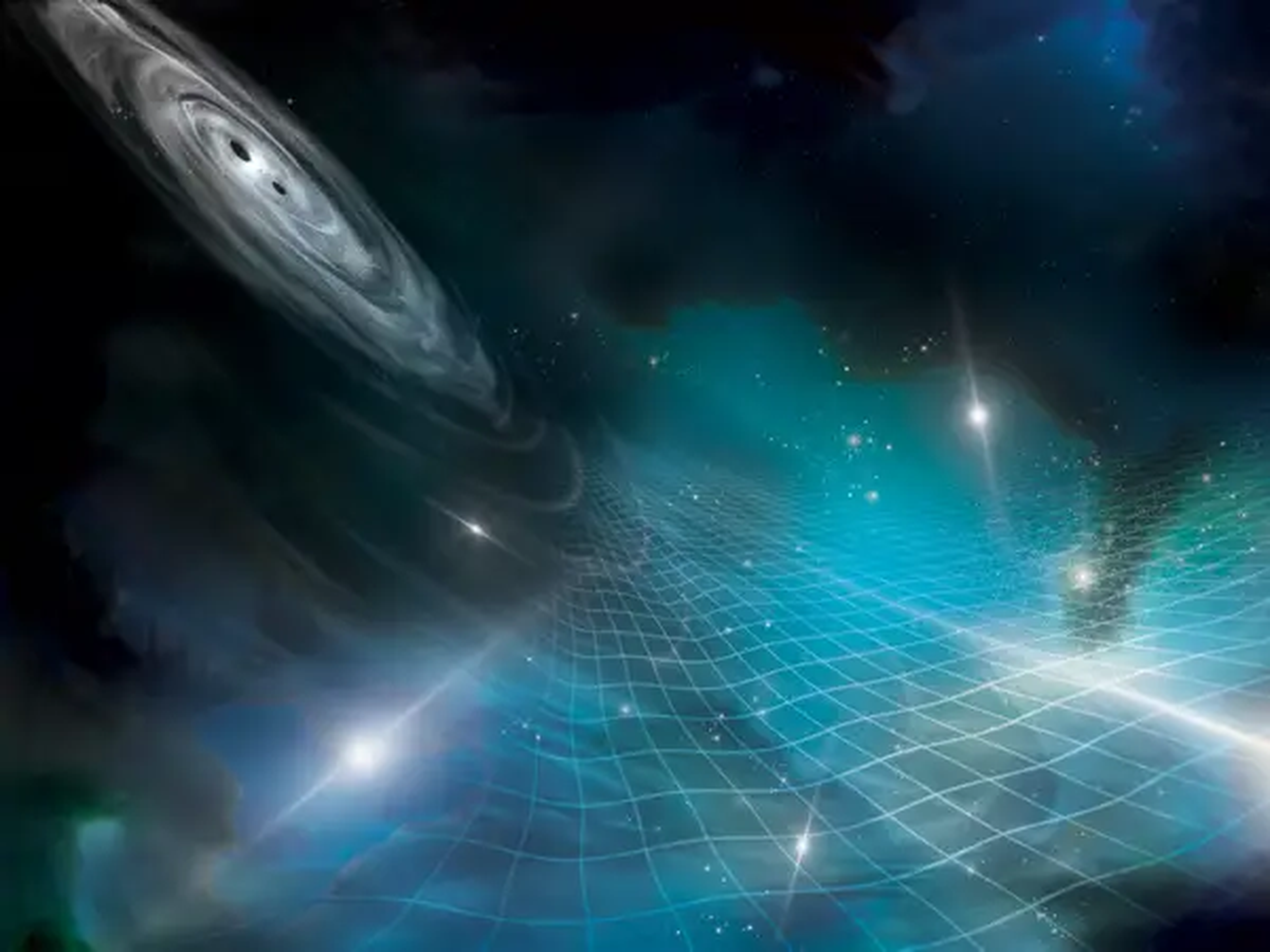 Las interacciones entre agujeros negros son tan poderosas que ondulan el espacio-tiempo.