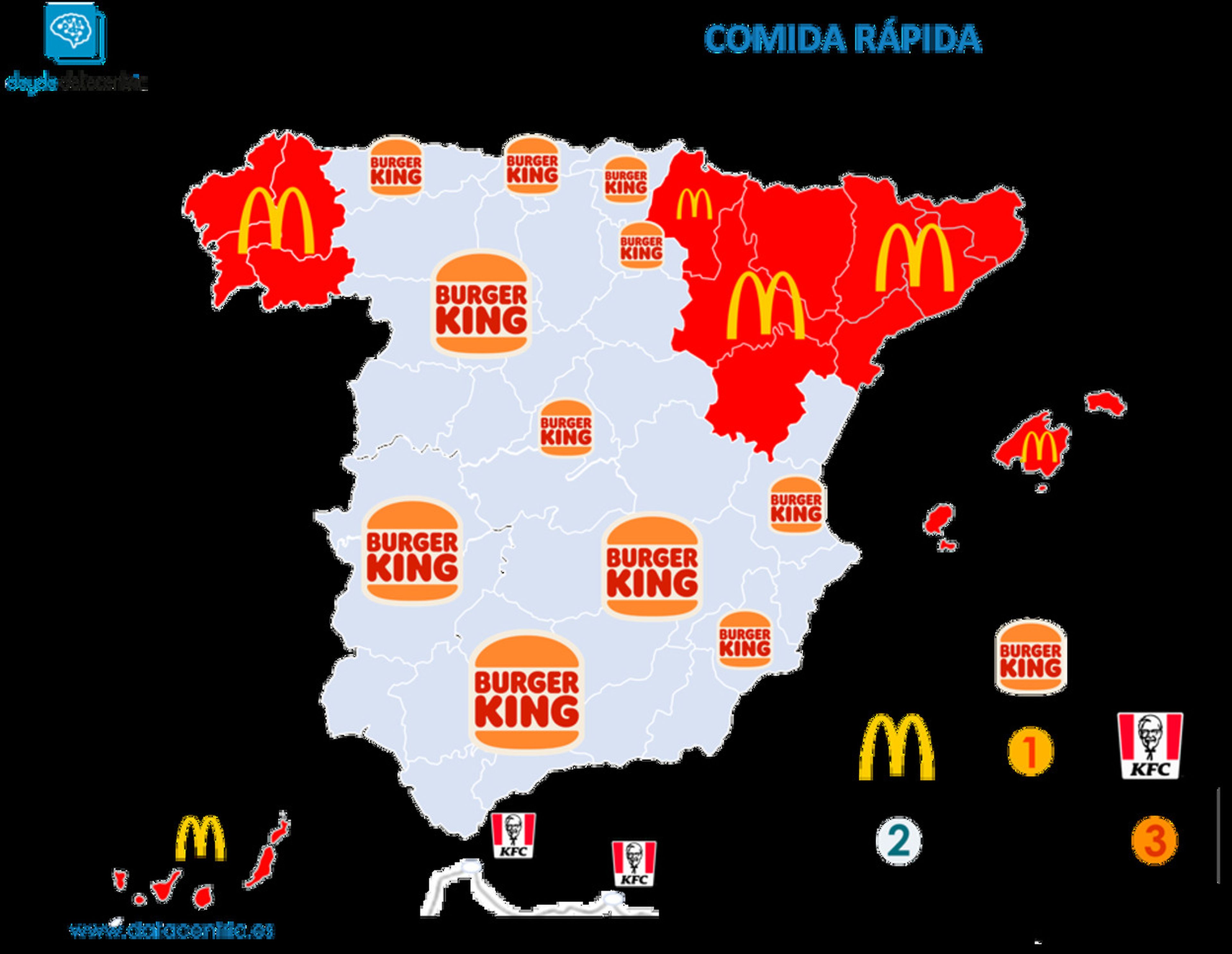 Mapa de la comida rápida en España