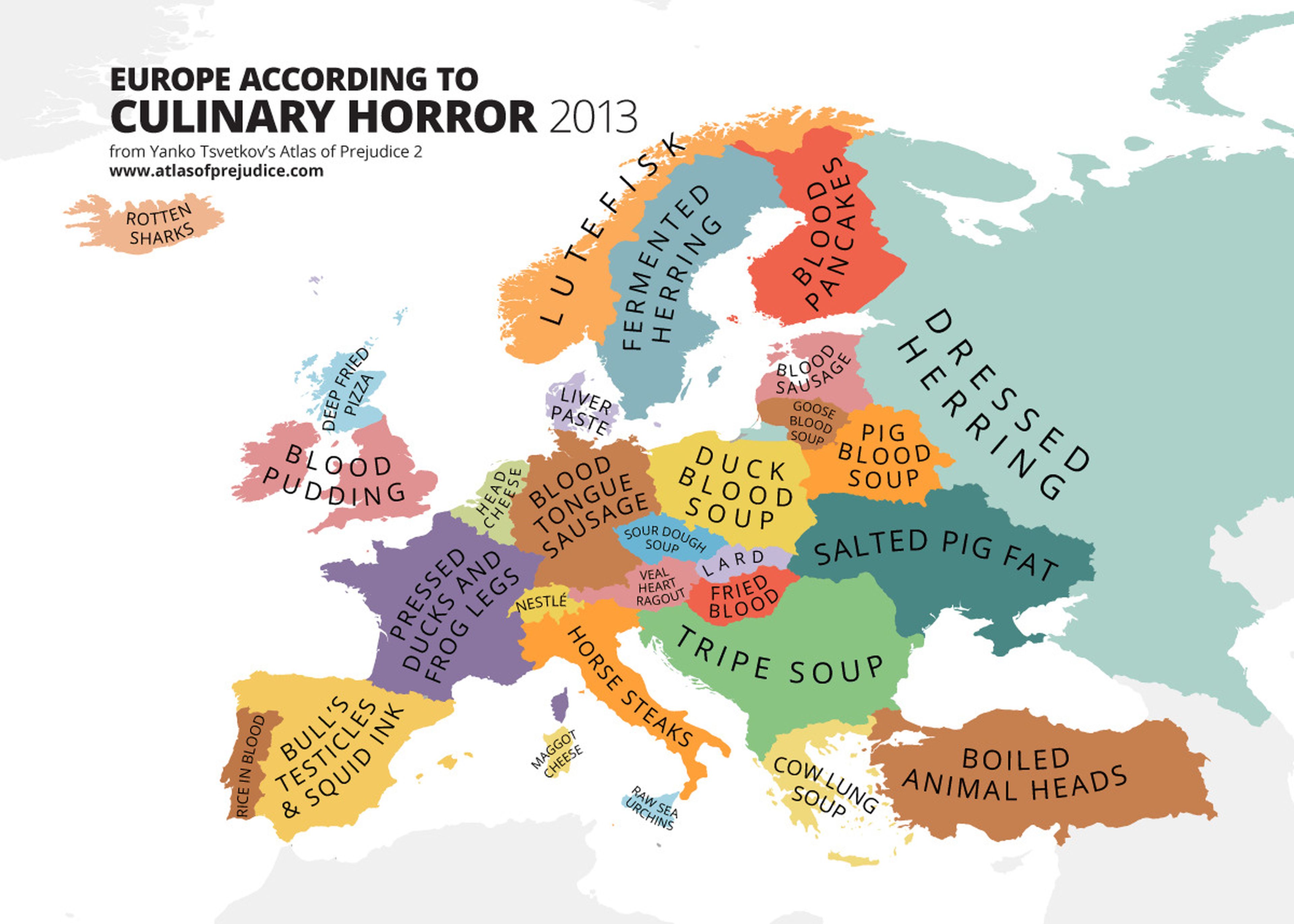 Mapa del horror culinarion europeo