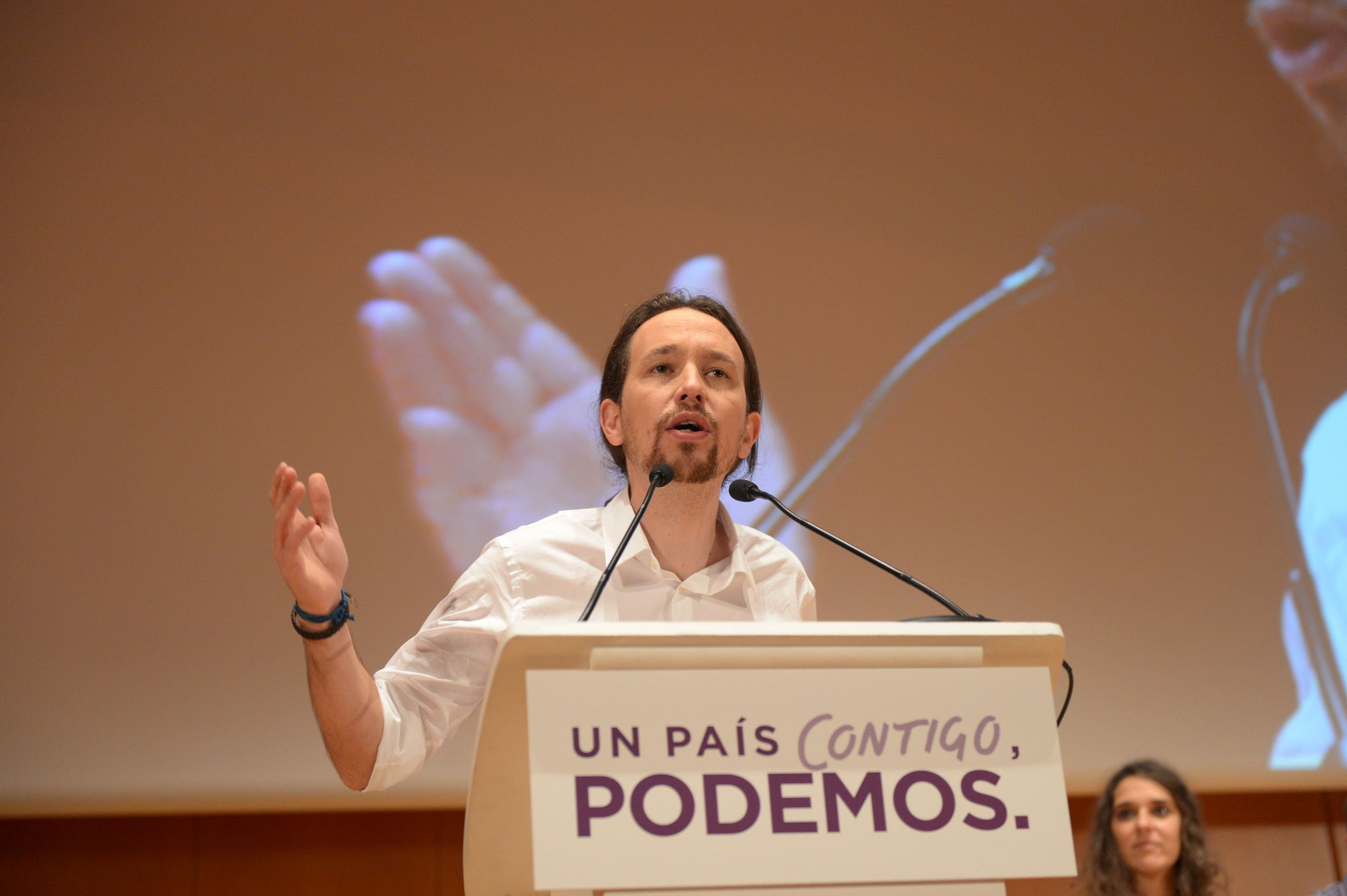 Pablo Iglesias, en la campaña electoral de Podemos para las elecciones de 2015.