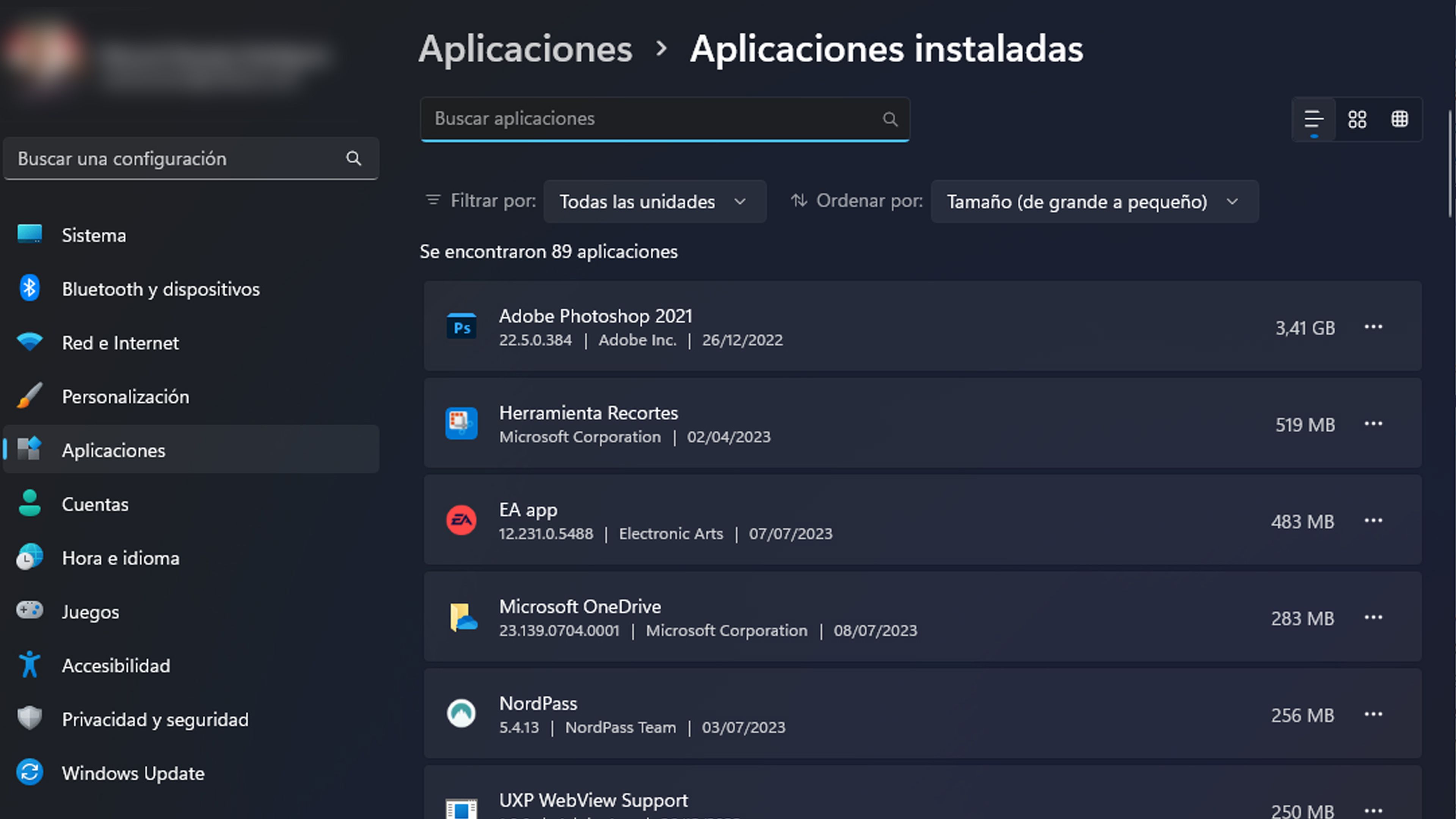 Programas innecesarios y bloatware