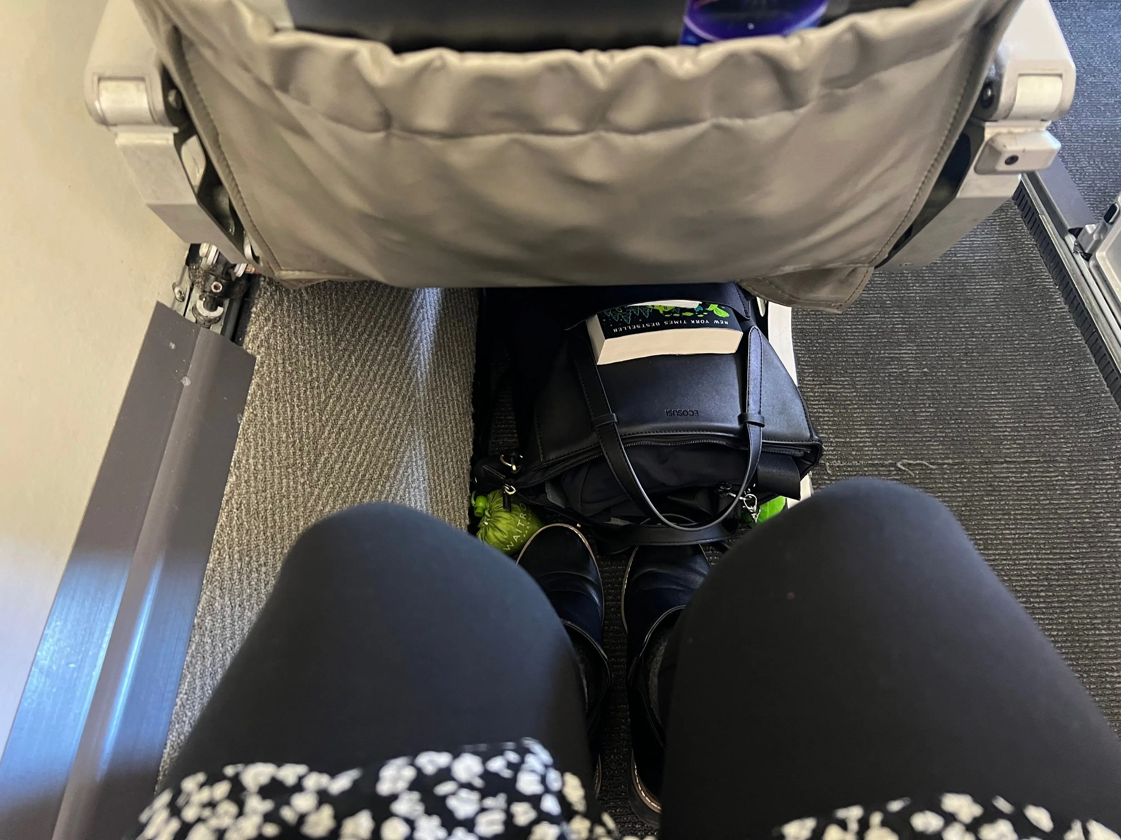 A view of the author's legroom onboard the JSX plane.