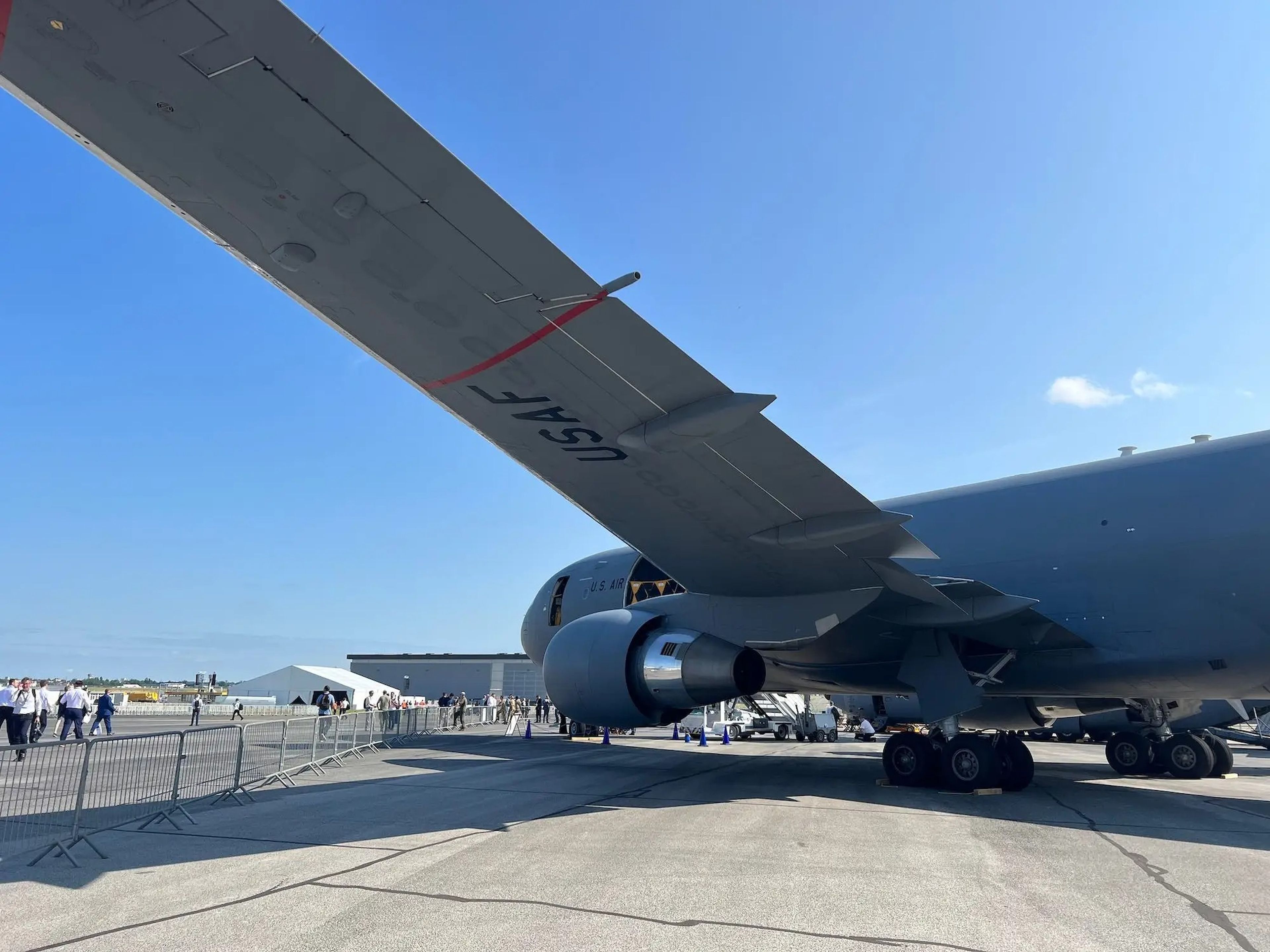 A view of the KC-46 from the left side.