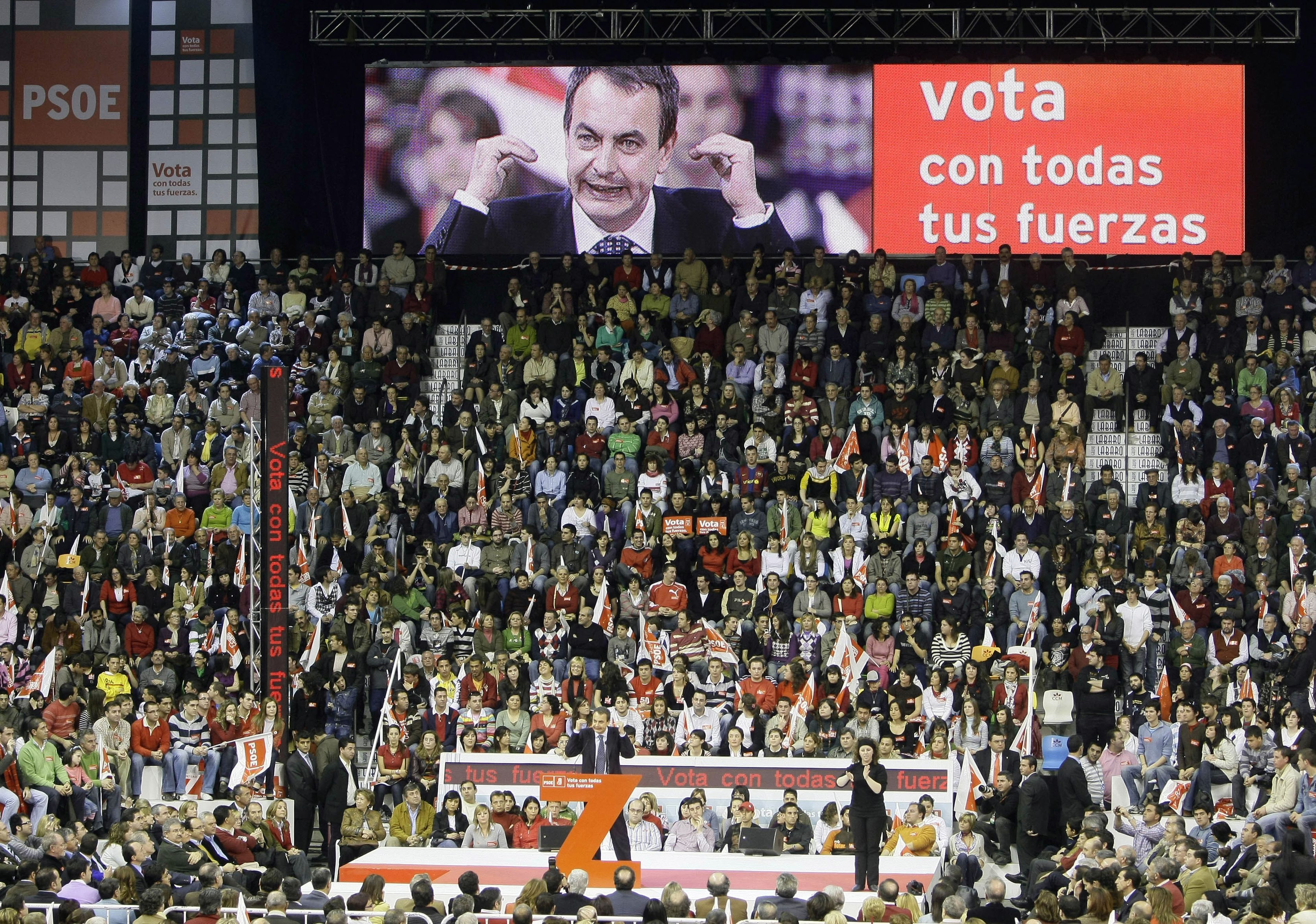 Zapatero en un acto de campaña de 2008.