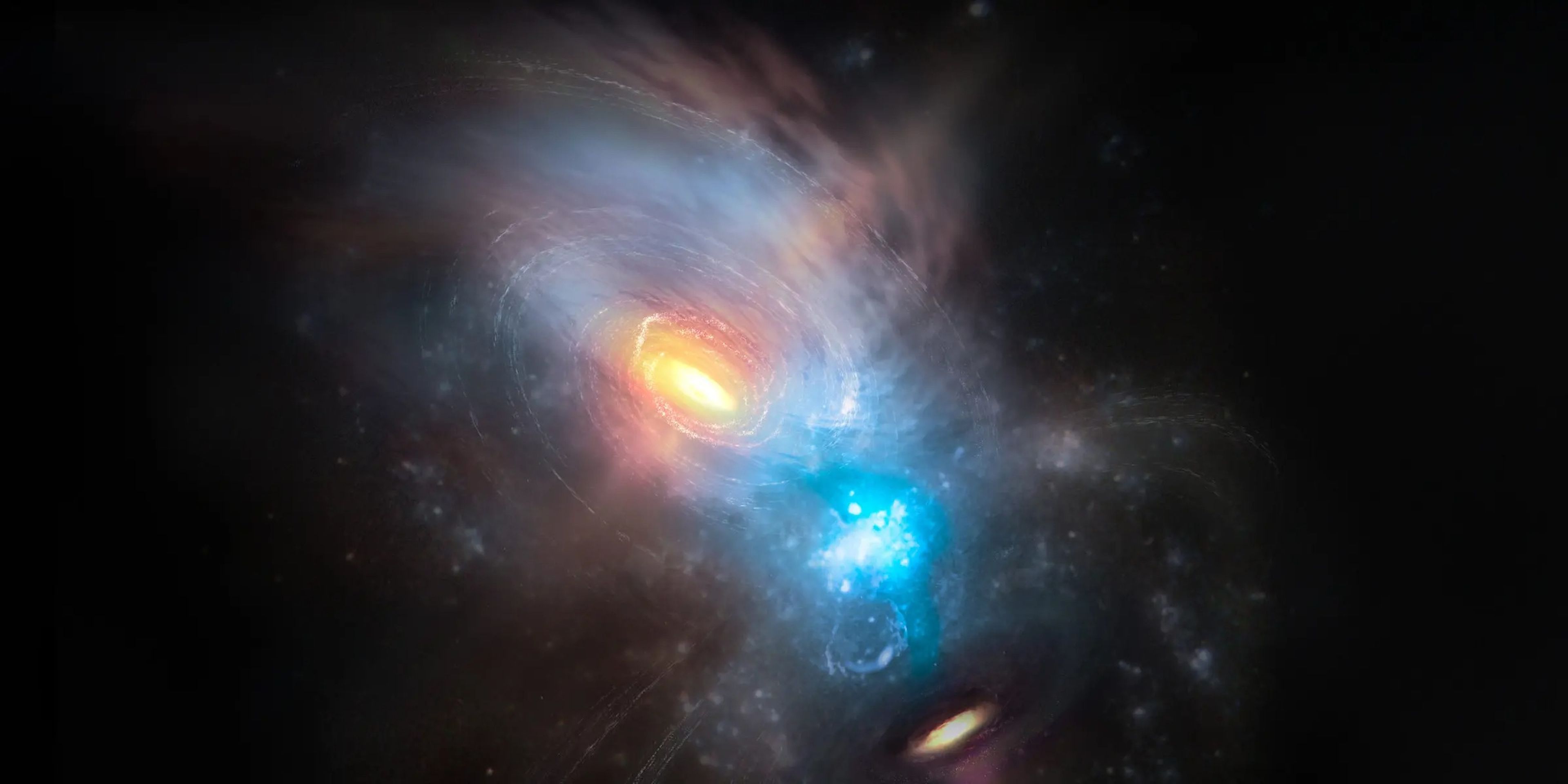 Los agujeros negros pueden quedar atrapados en las espirales gravitatorias de otro, y así colisionar o retroceder.