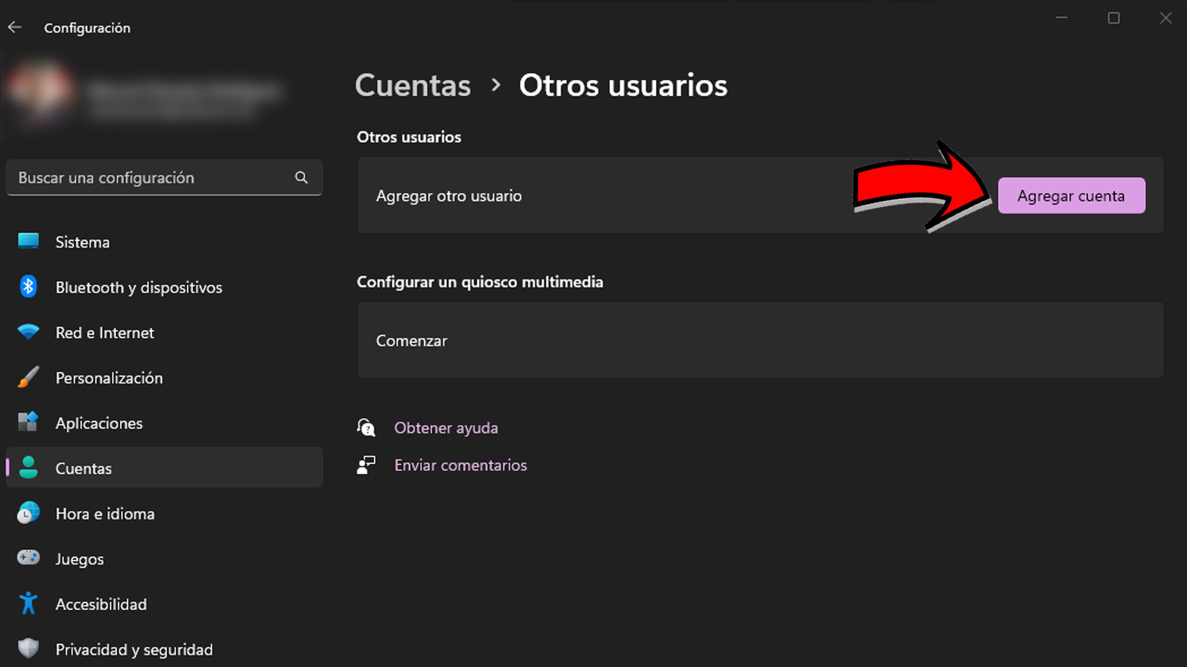 Crear una cuenta de invitado en Windows 11 usando la configuración