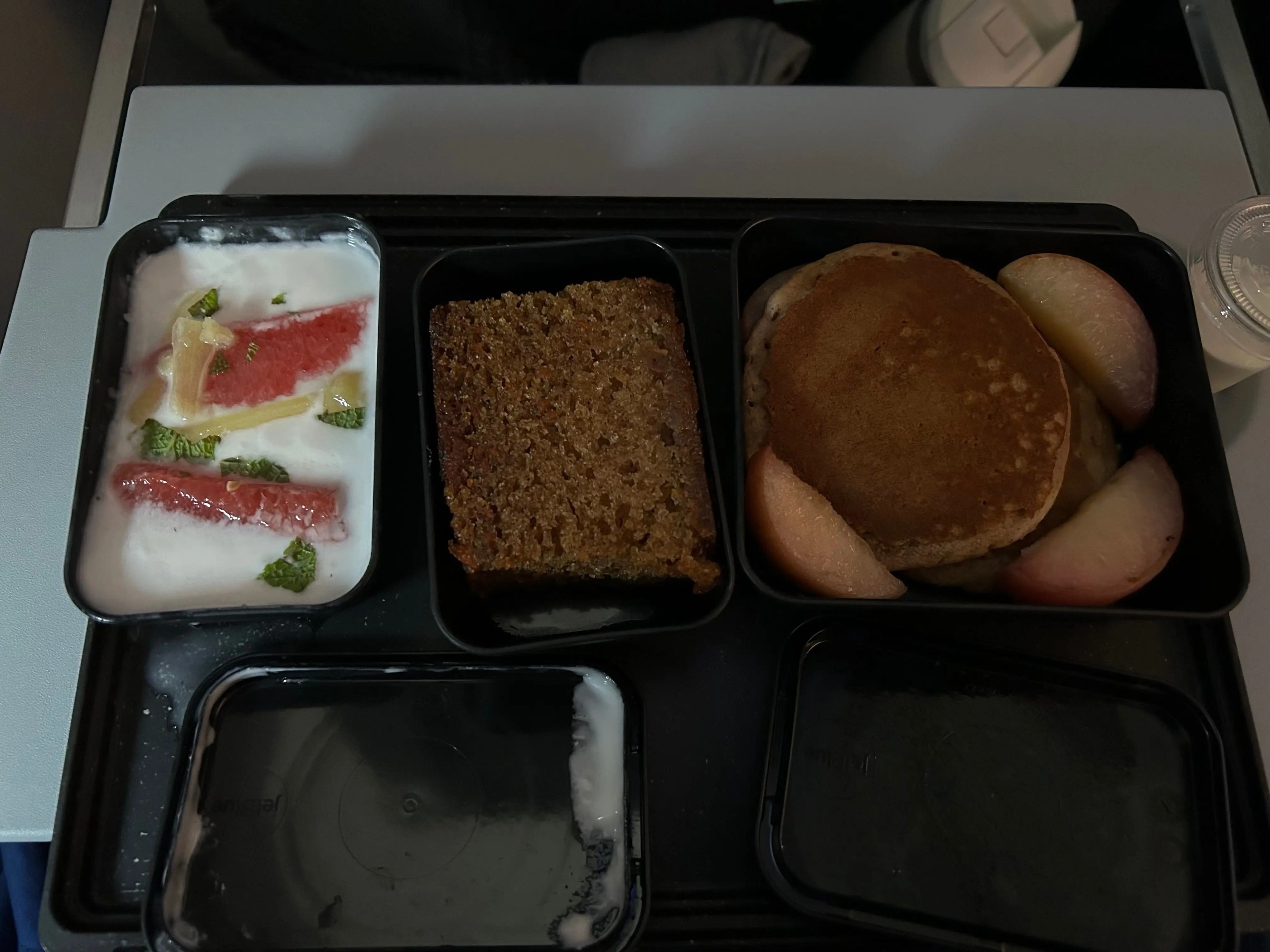 The economy breakfast on a JetBlue flight.