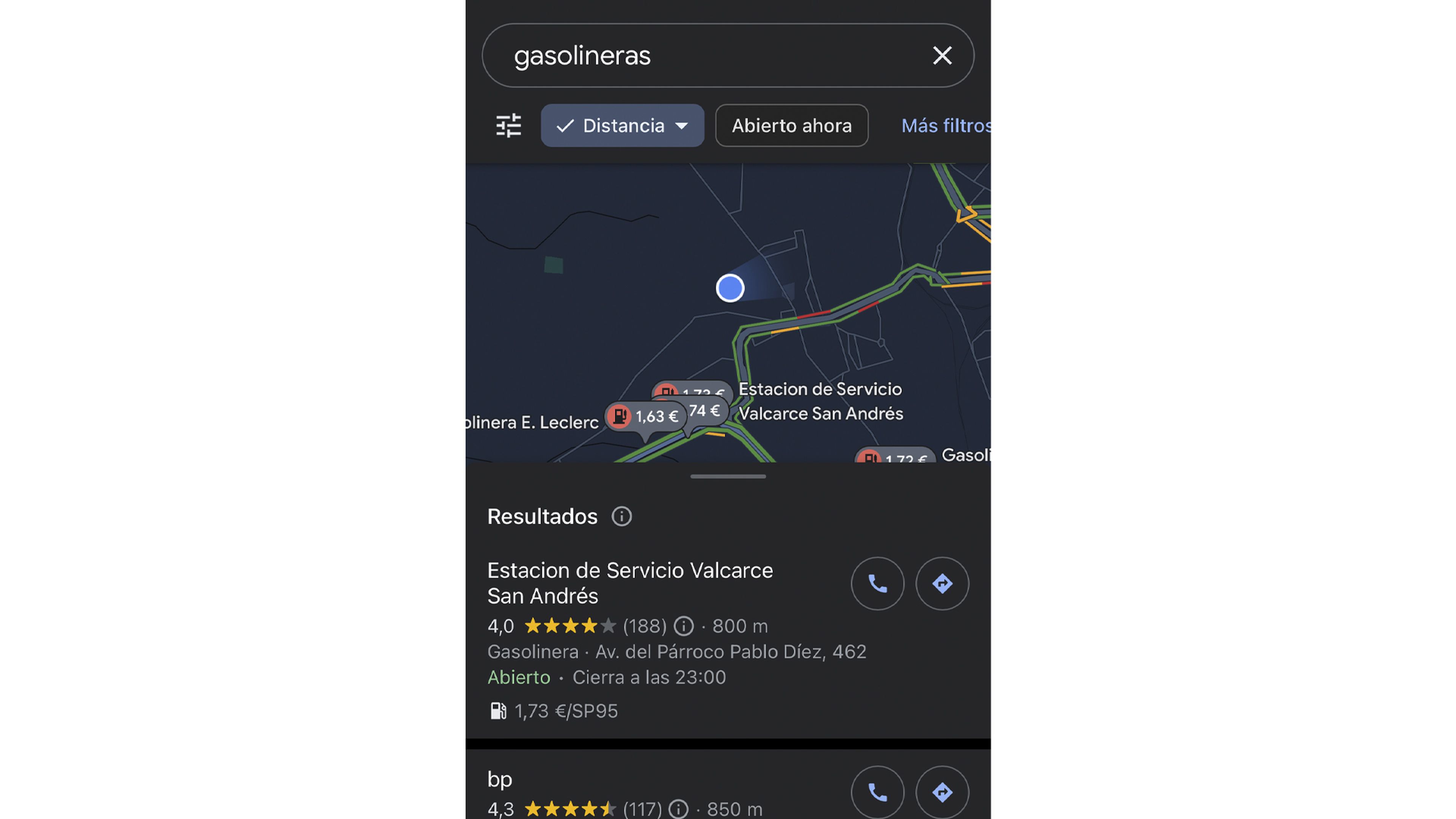 La gasolinera más próxima gracias a Google Maps