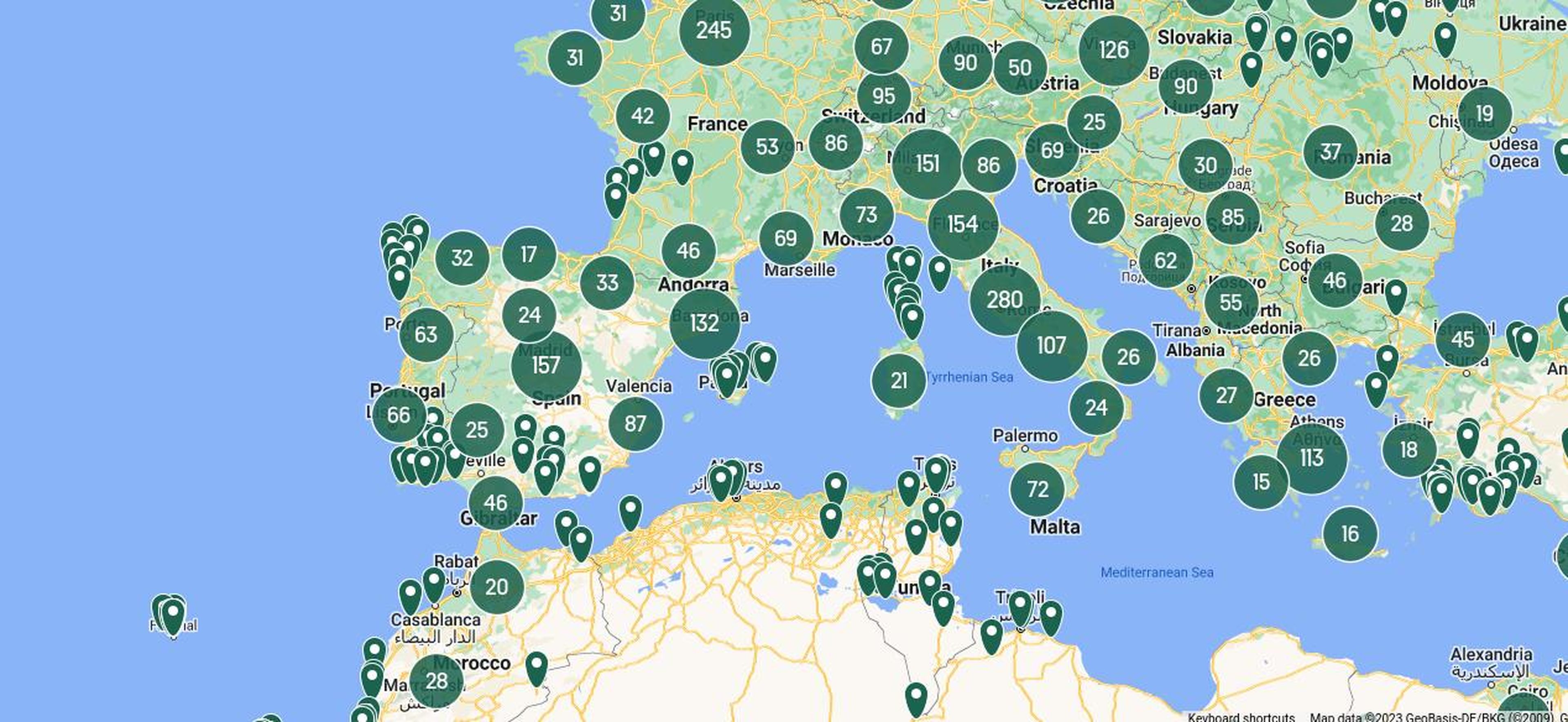 Lugares extraordinarios en España marcados en Atlas Obscura.