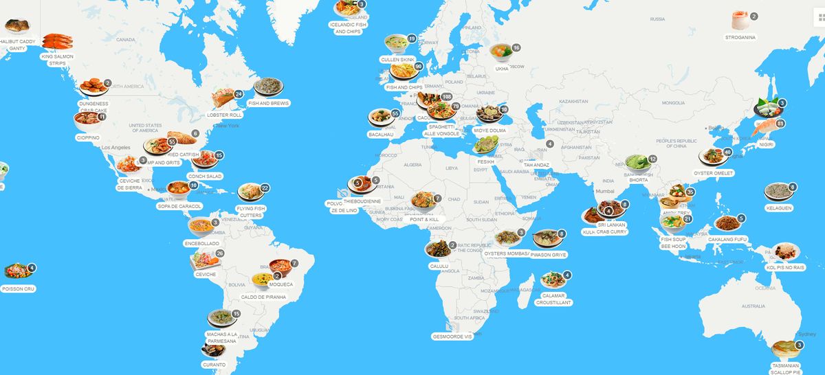 Discover the Most Iconic Fish Dishes from Around the World with this Gastronomic Map World