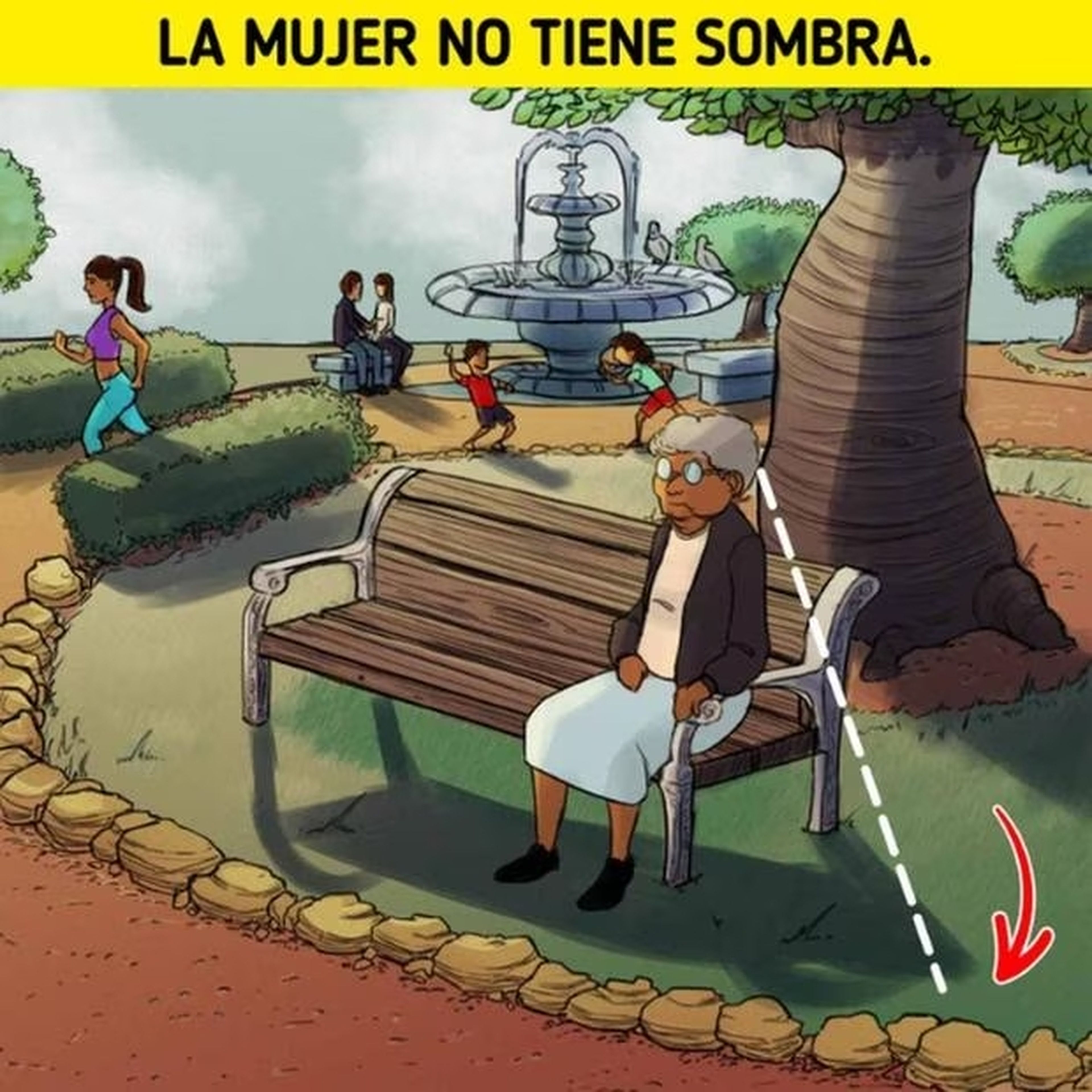 Reto visual error en la imagen de un parque