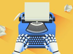 Un robot o una inteligencia artificial con una máquina de escribir.