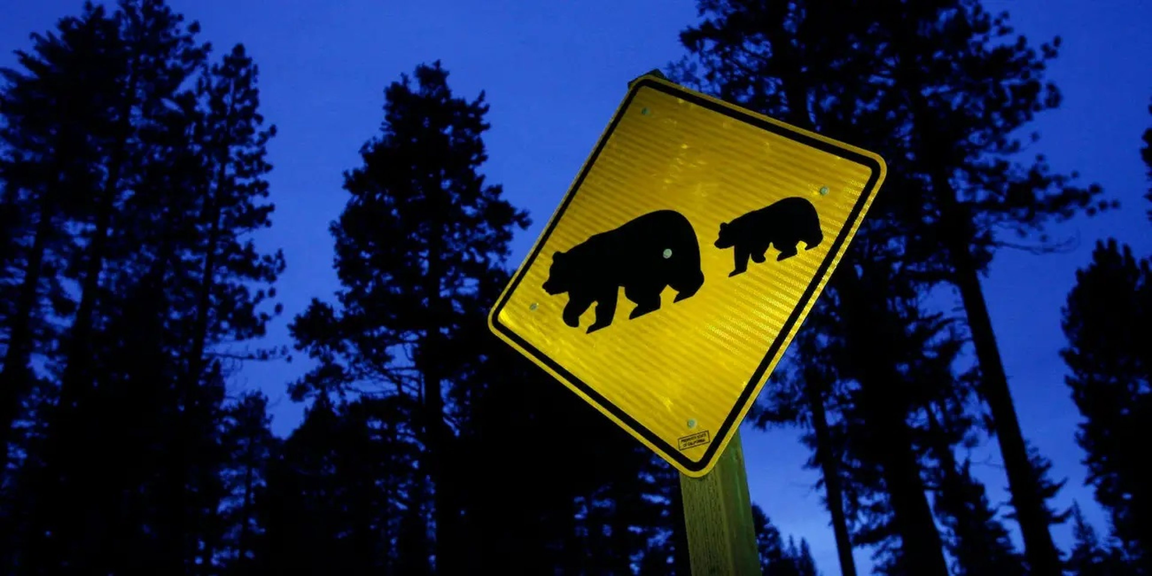 Una señal de "peligro, osos".