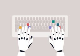 Ilustración robot teclado