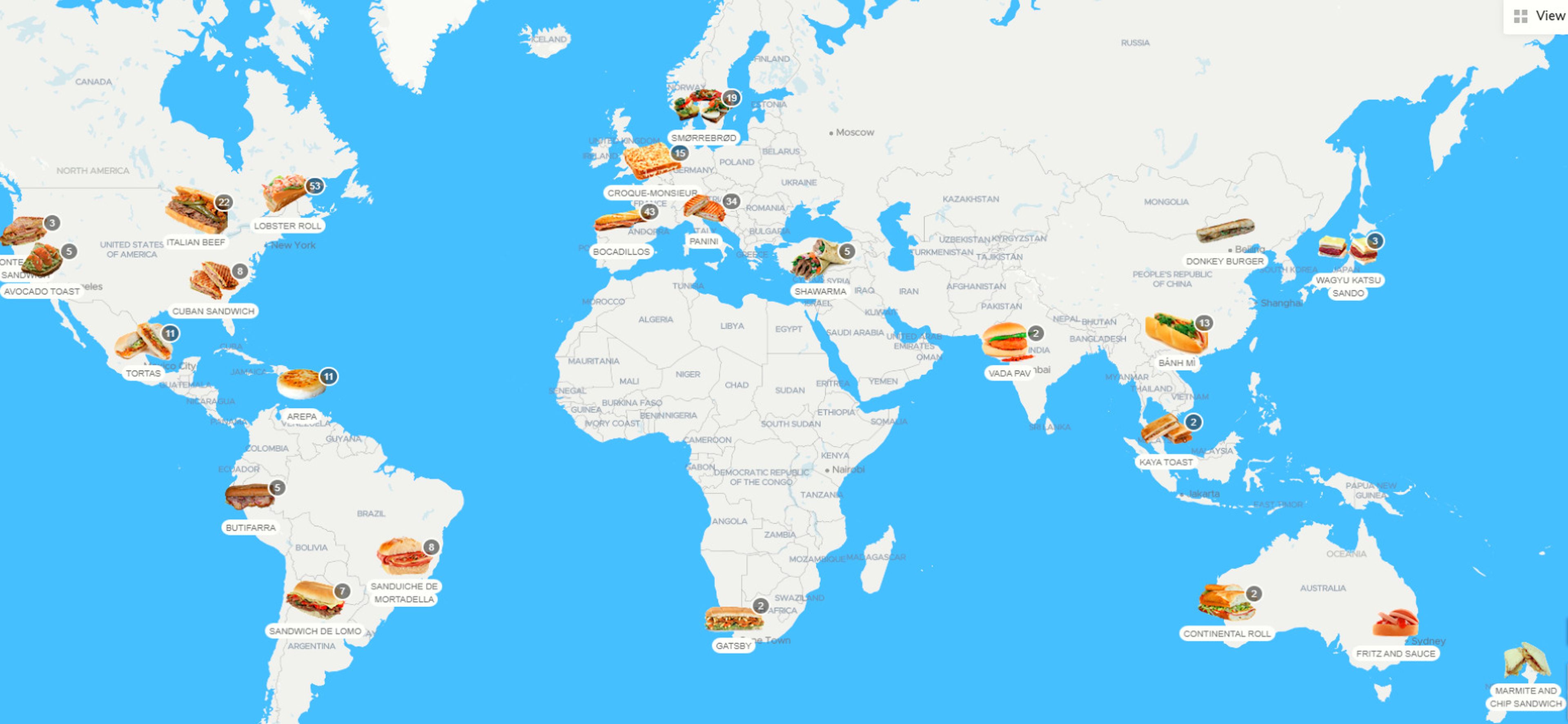 Mapa bocatas del mundo