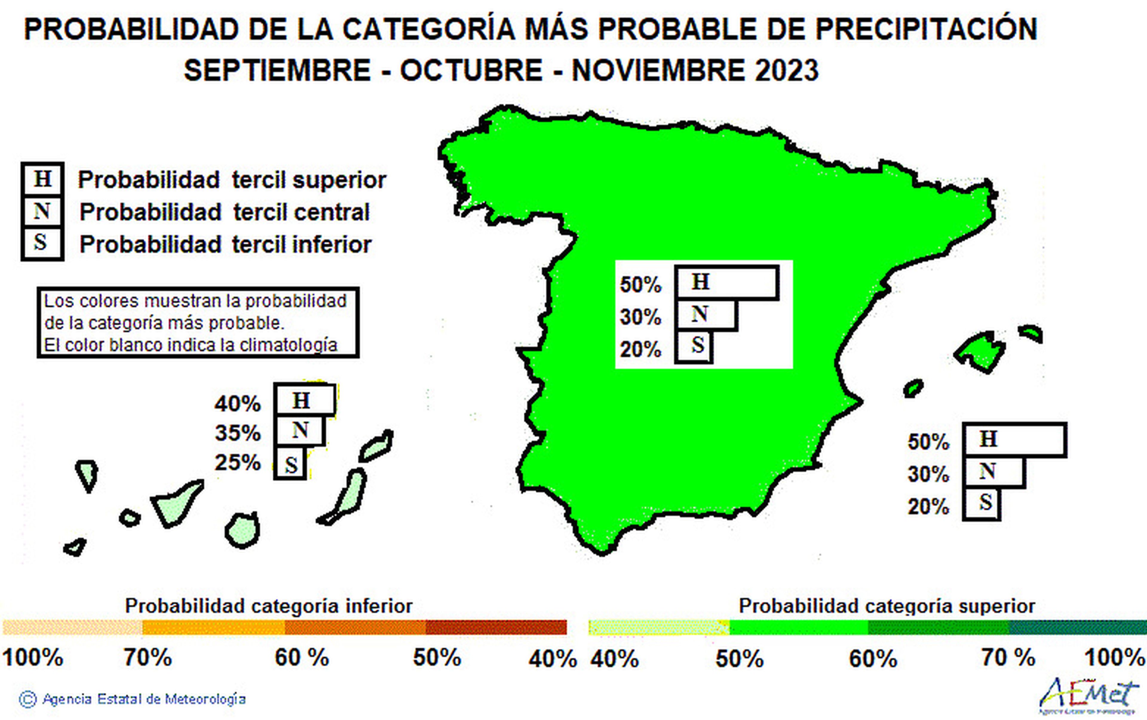 Precipitación otoño 2023 España