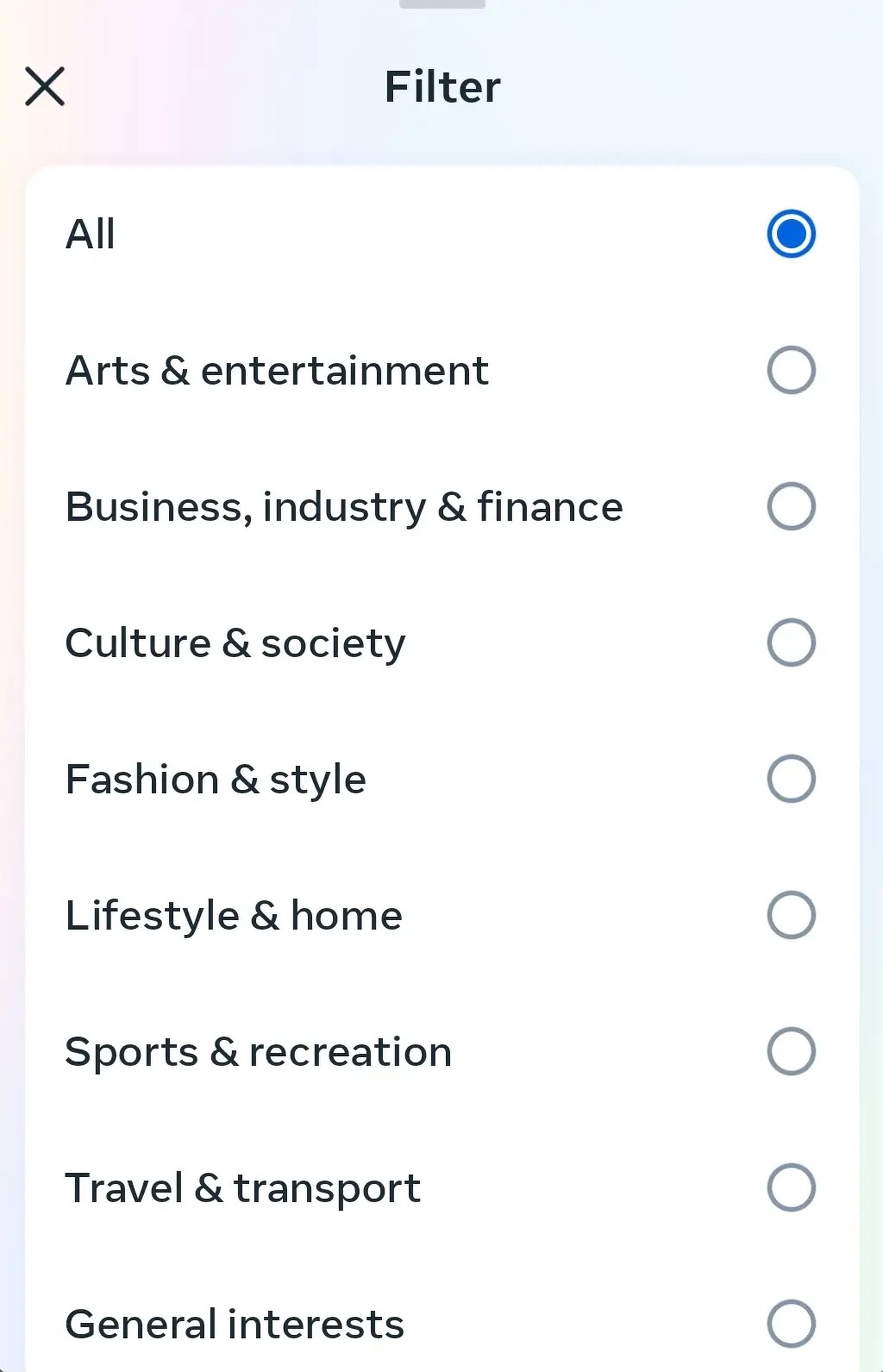 A screenshot of the Meta Accounts Centre ad preferences page on Instagram