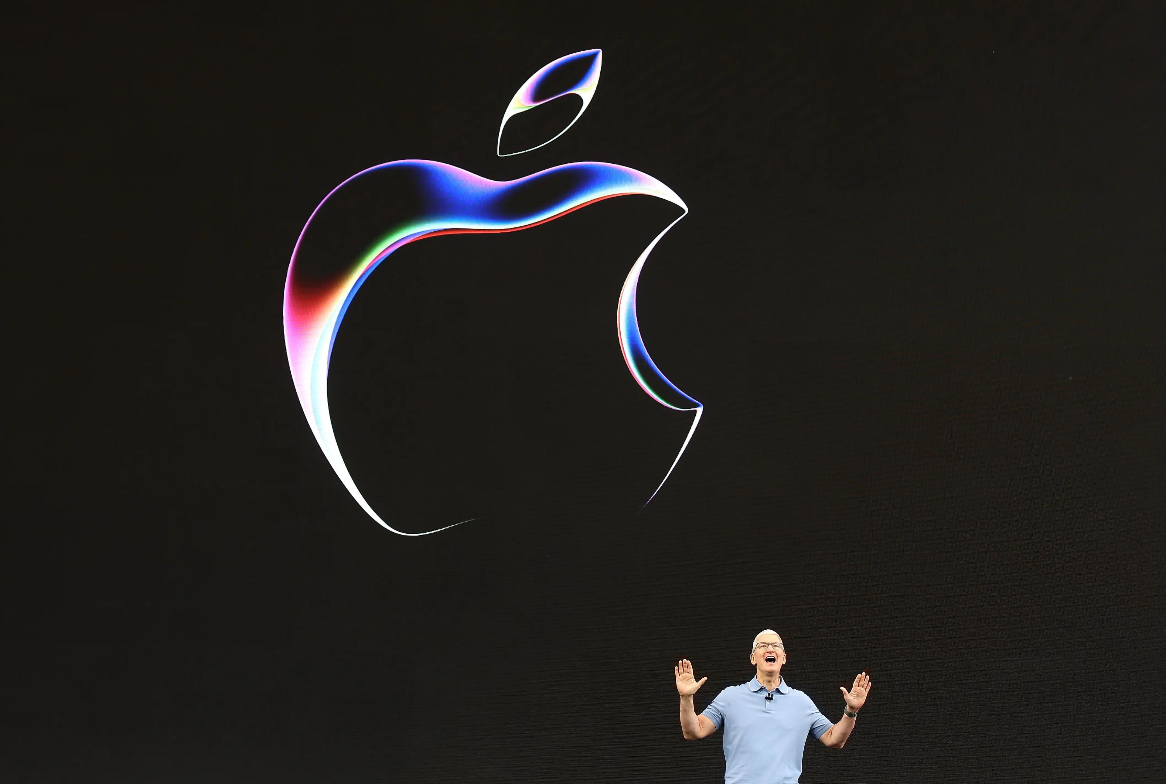Tim Cook, CEO de Apple, durante la Conferencia Mundial para Desarrolladores del fabricante del iPhone que tuvo lugar en junio de 2023.