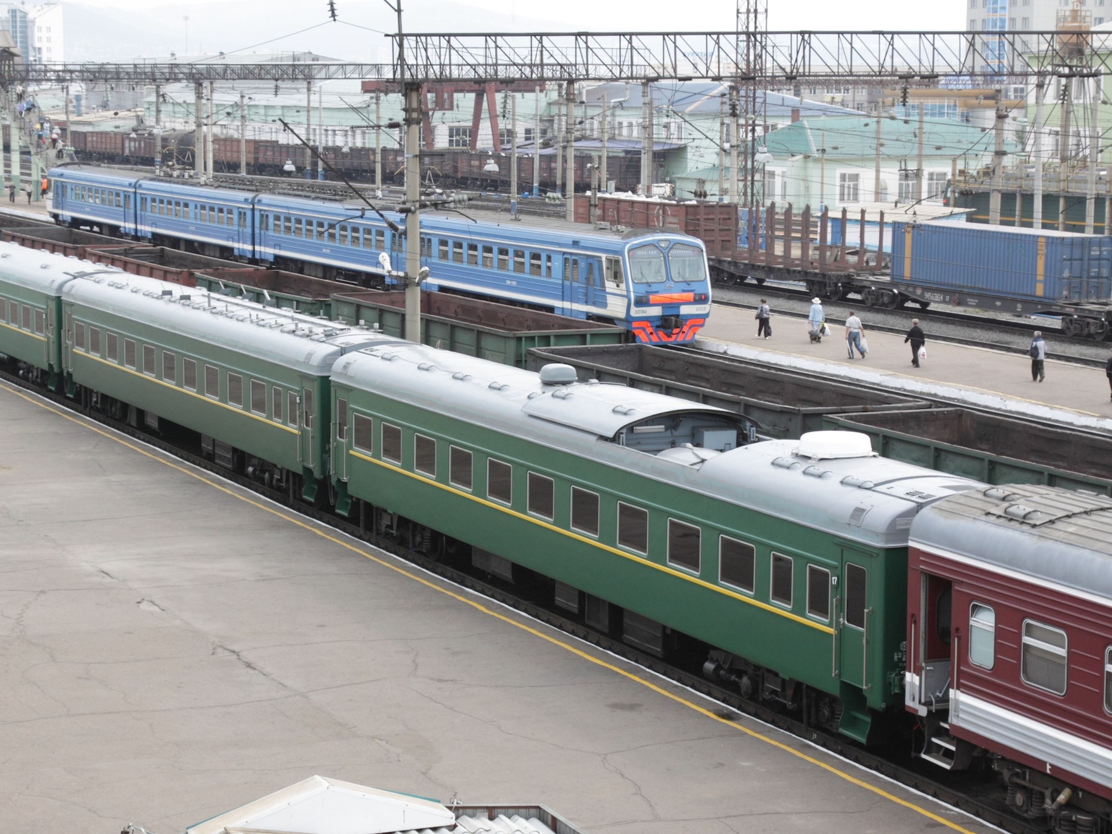 El tren de Kim Jong Il aparcado en una estación de Ulan-Ude, Rusia, en agosto de 2011.