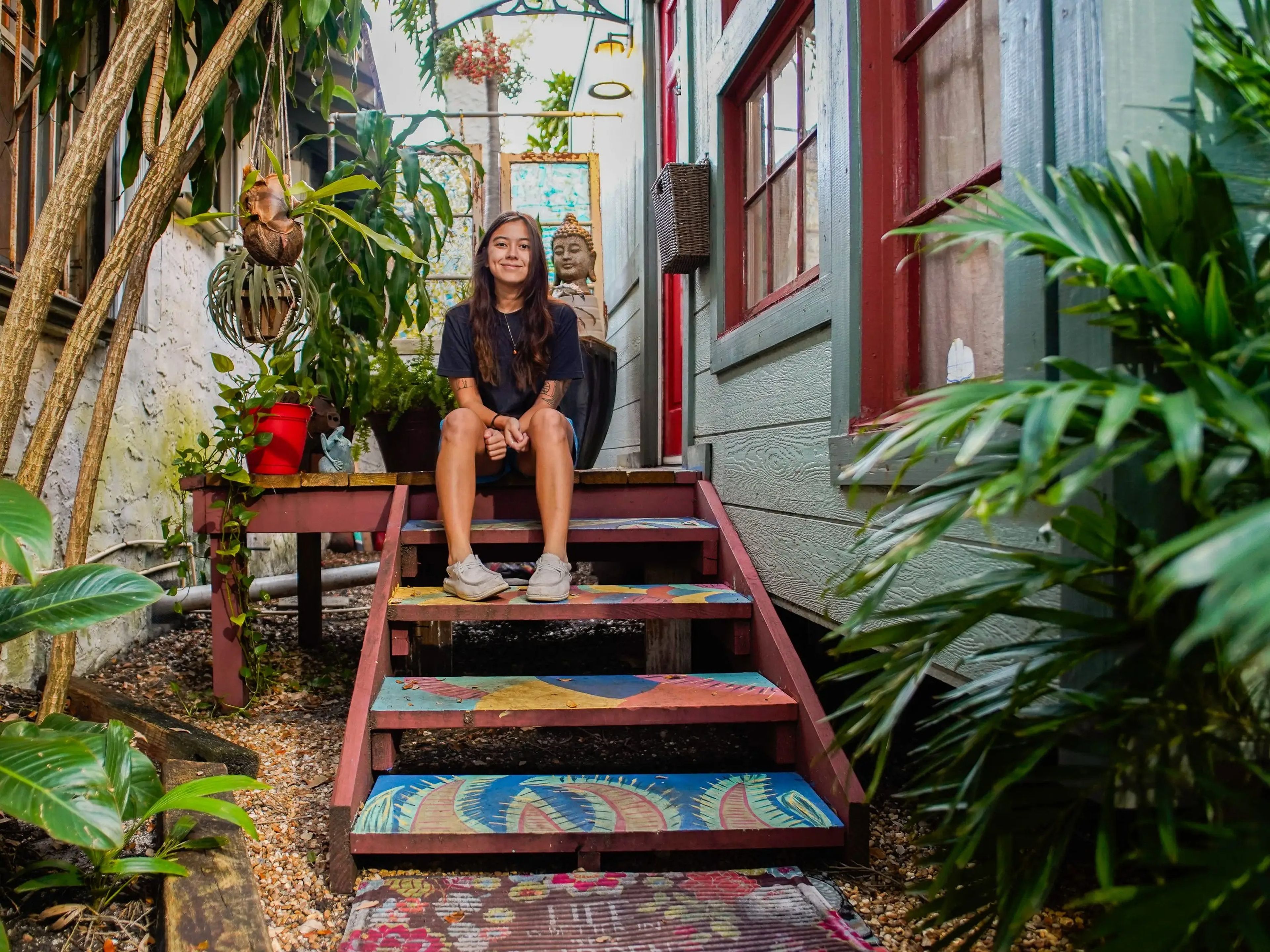 La autora se aloja en una pequeña casa de Airbnb en Miami en octubre de 2021.