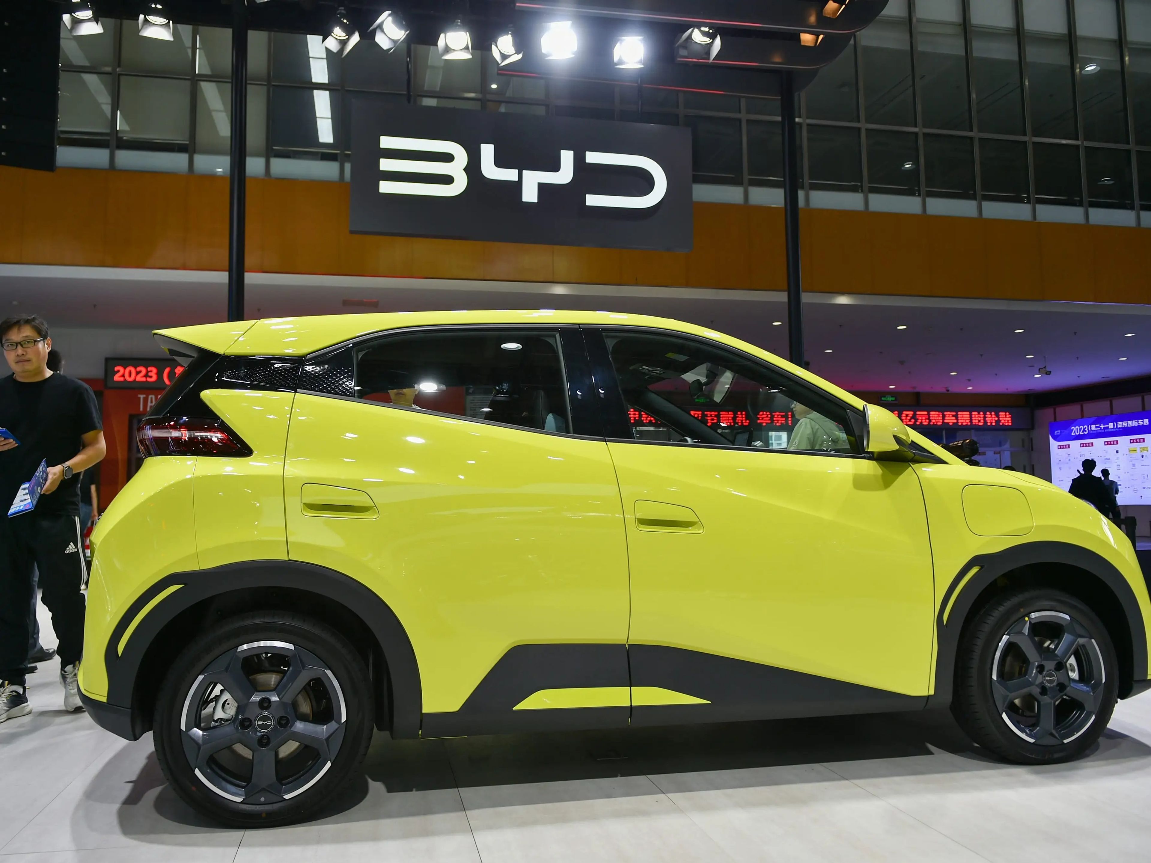 Un coche BYD expuesto en el Salón Internacional del Automóvil de Nanjing (China) este mes.