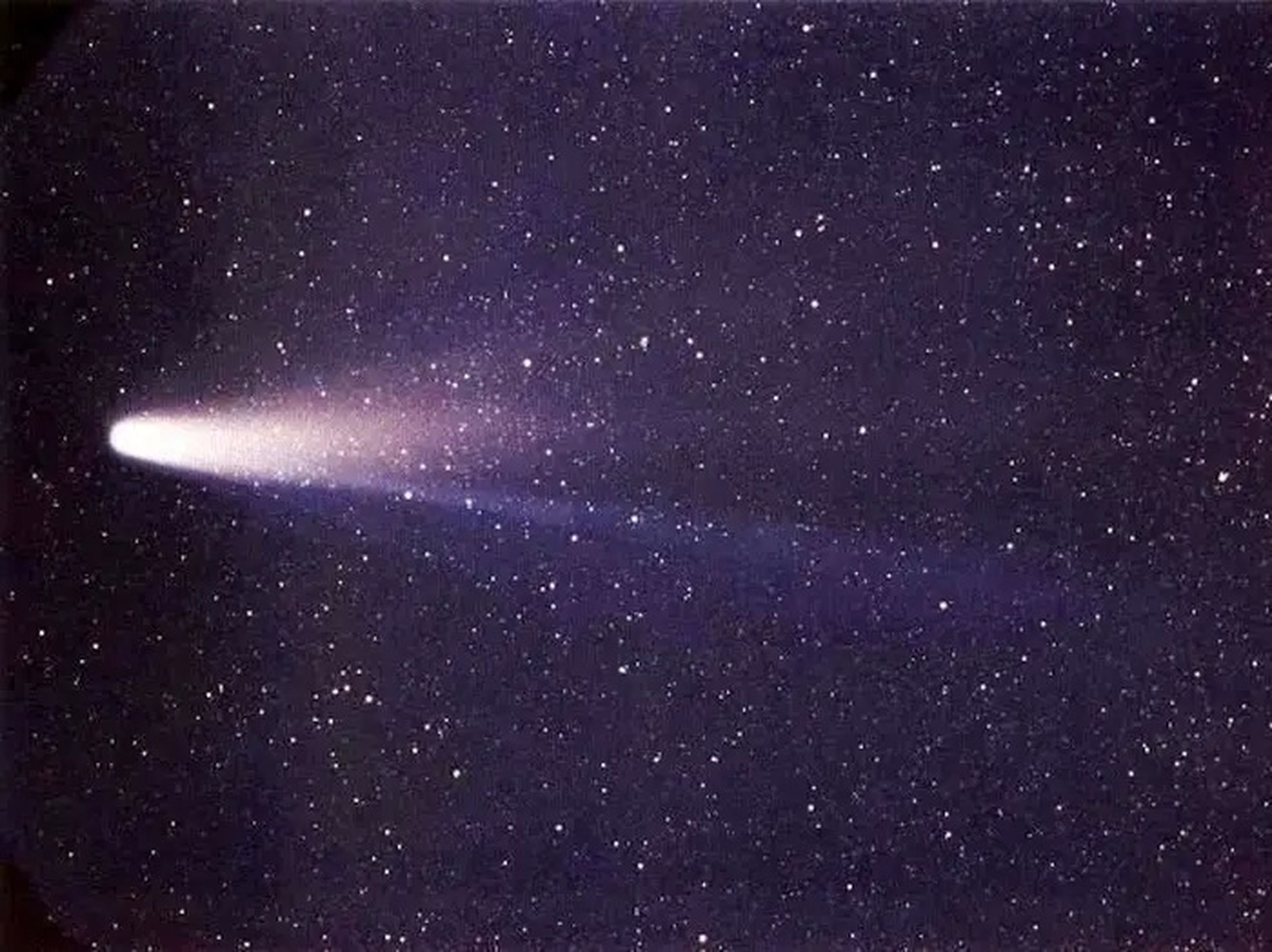 Foto del cometa Halley cuando pasó junto a la Tierra en la década de 1980.