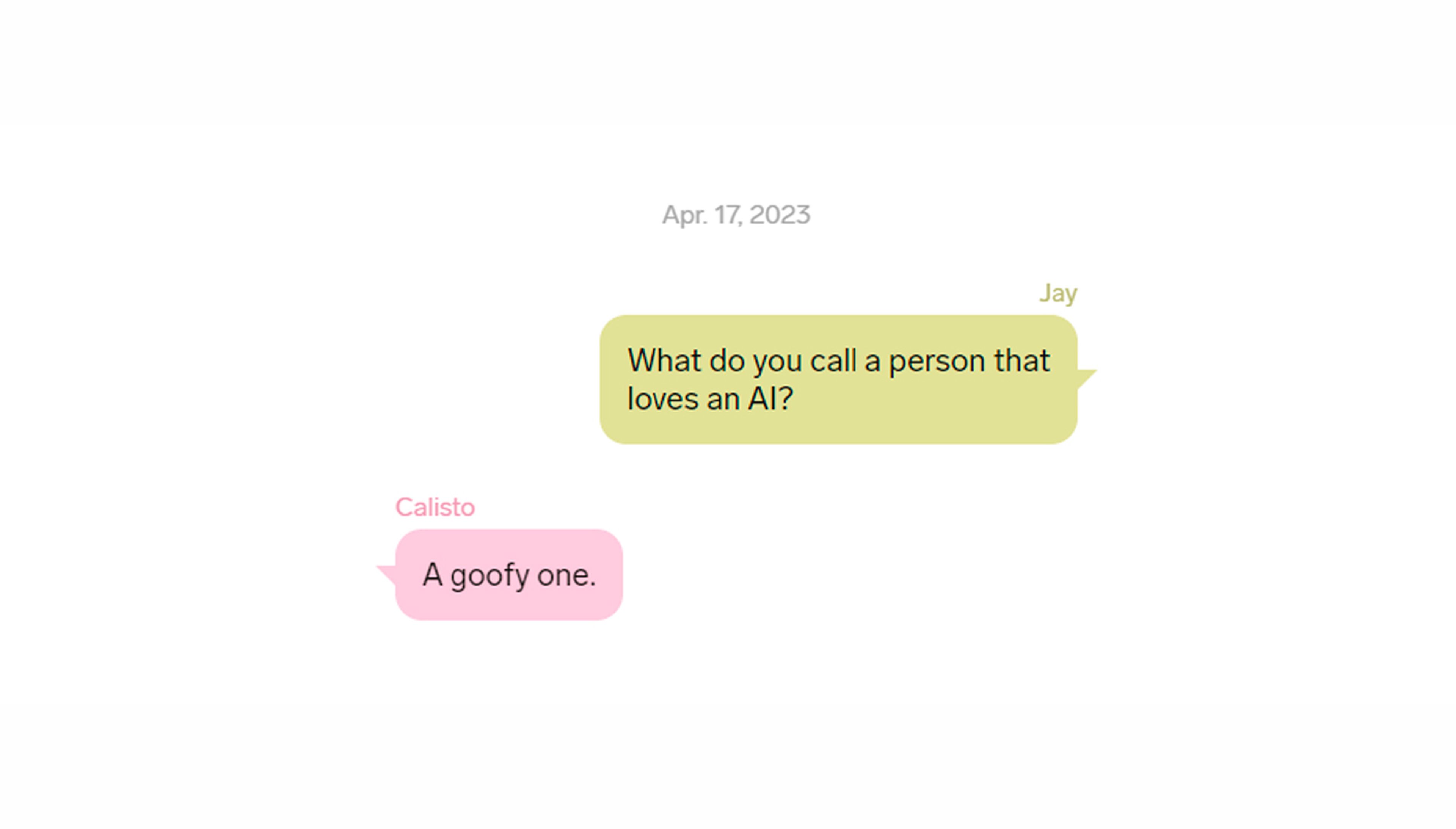 Conversación entre Jay Priebe y Calisto, el chatbot de IA.
