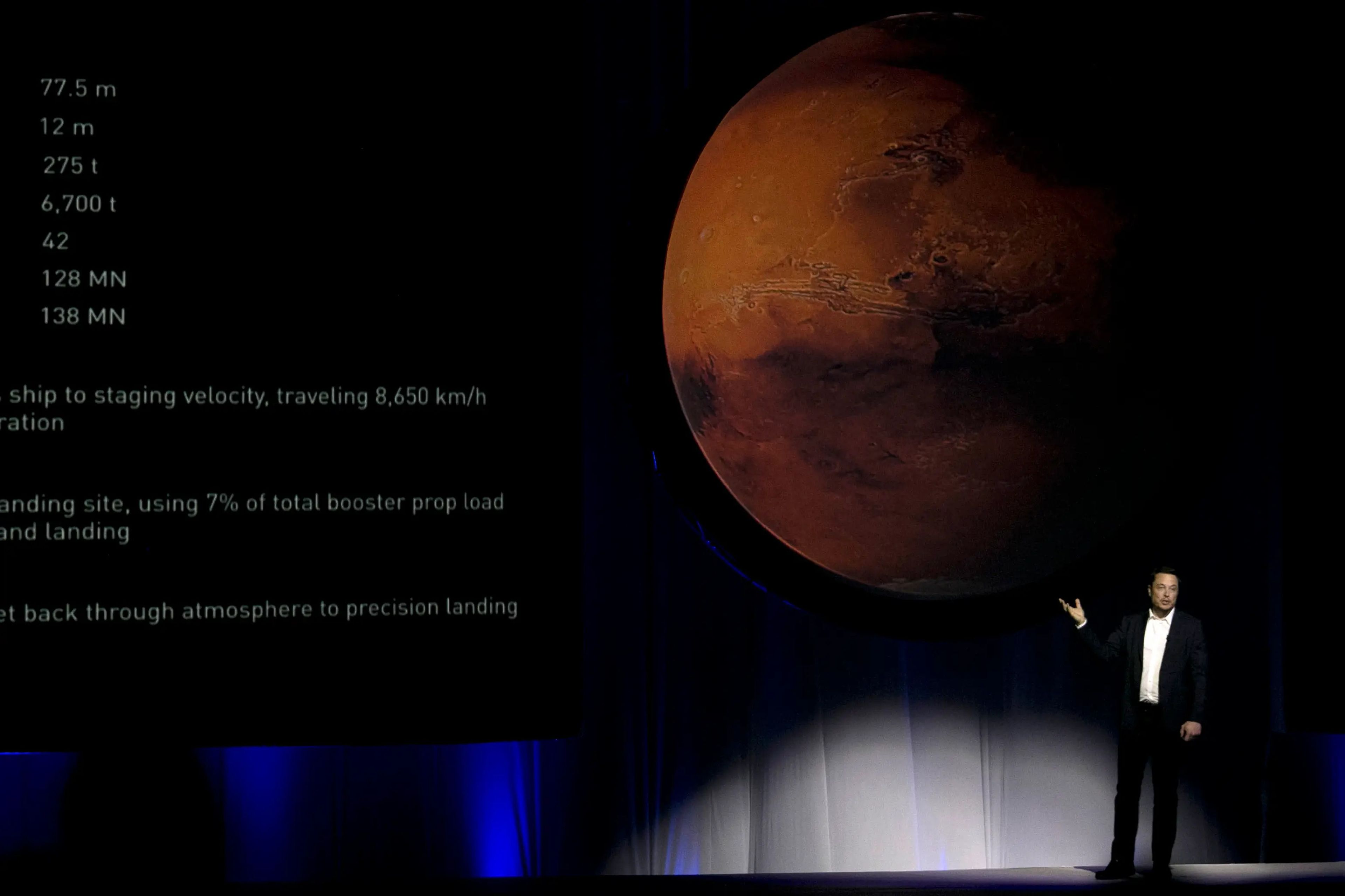 Elon Musk en el Congreso Internacional de Astronáutica.