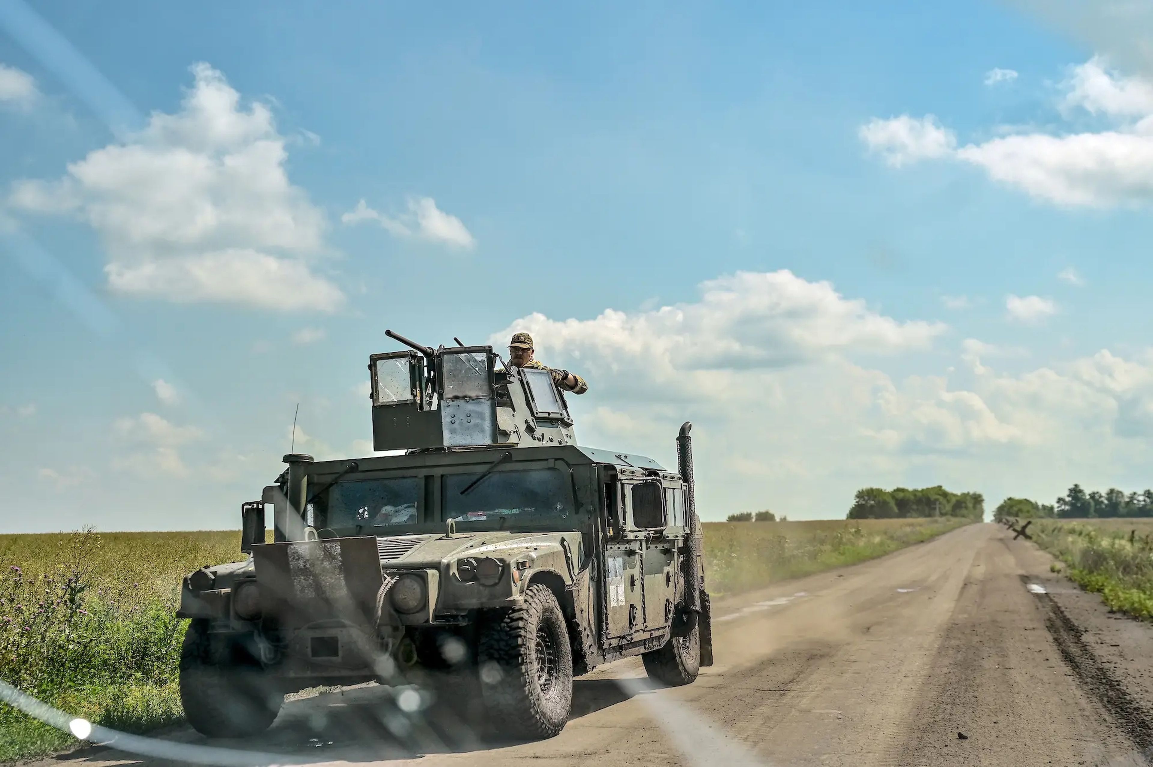 Un Humvee militar ucraniano en la región de Zaporiyia en julio. 