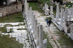 Restos de un ágora romana en Atenas, Grecia.