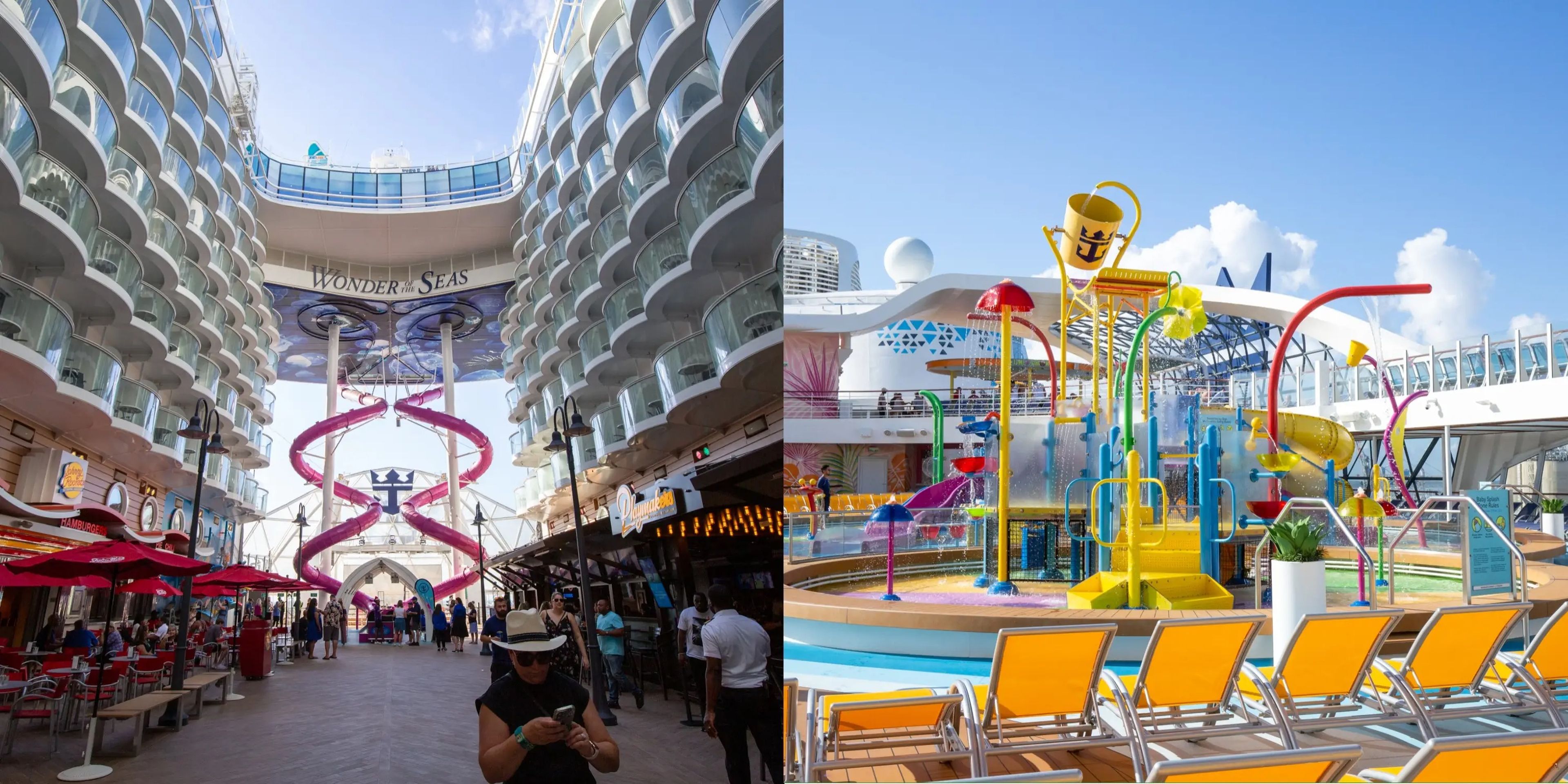 Boardwalk and pool deck on wonder of the seas