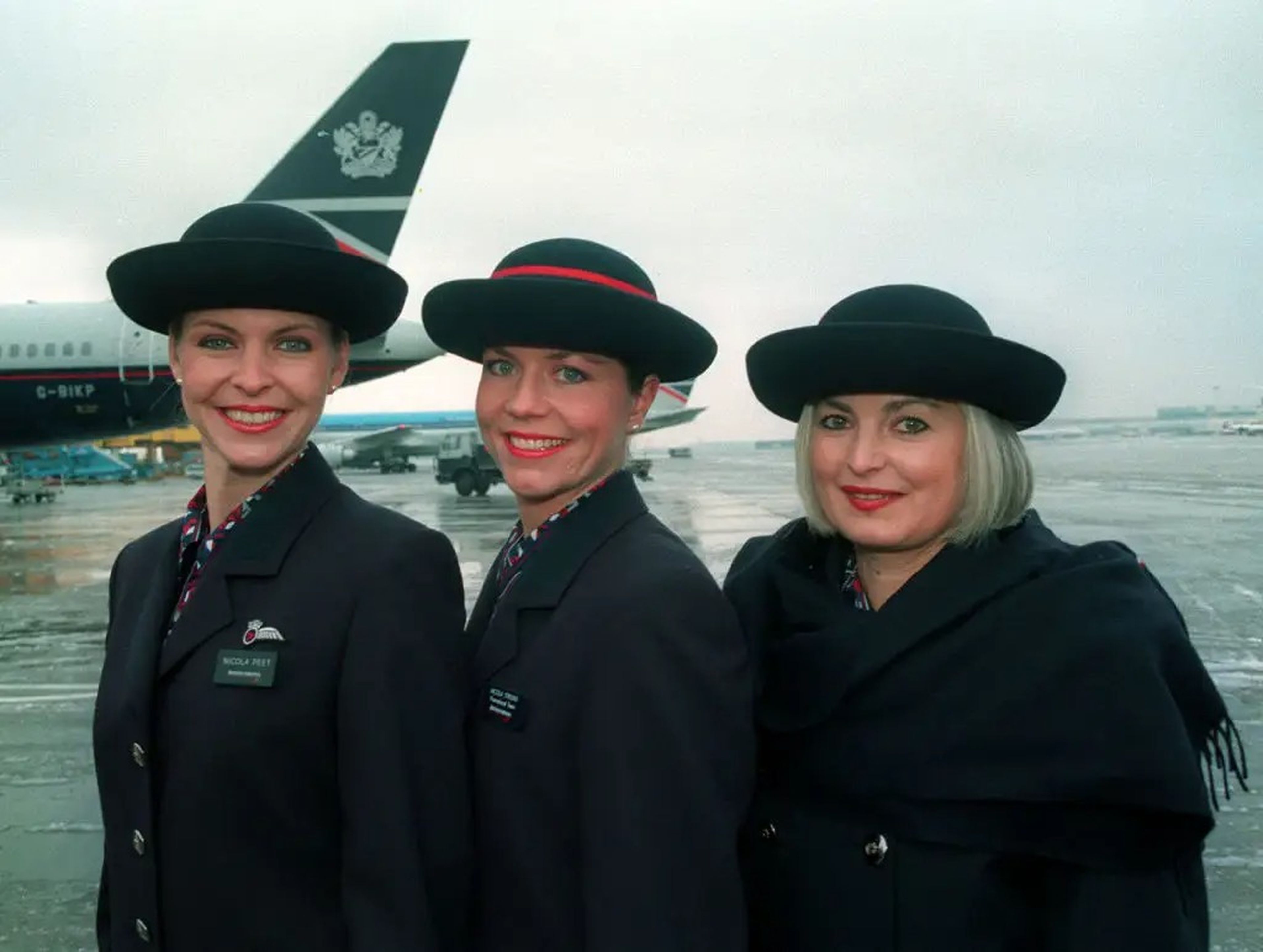 Uniformes de British Airways en 1993.