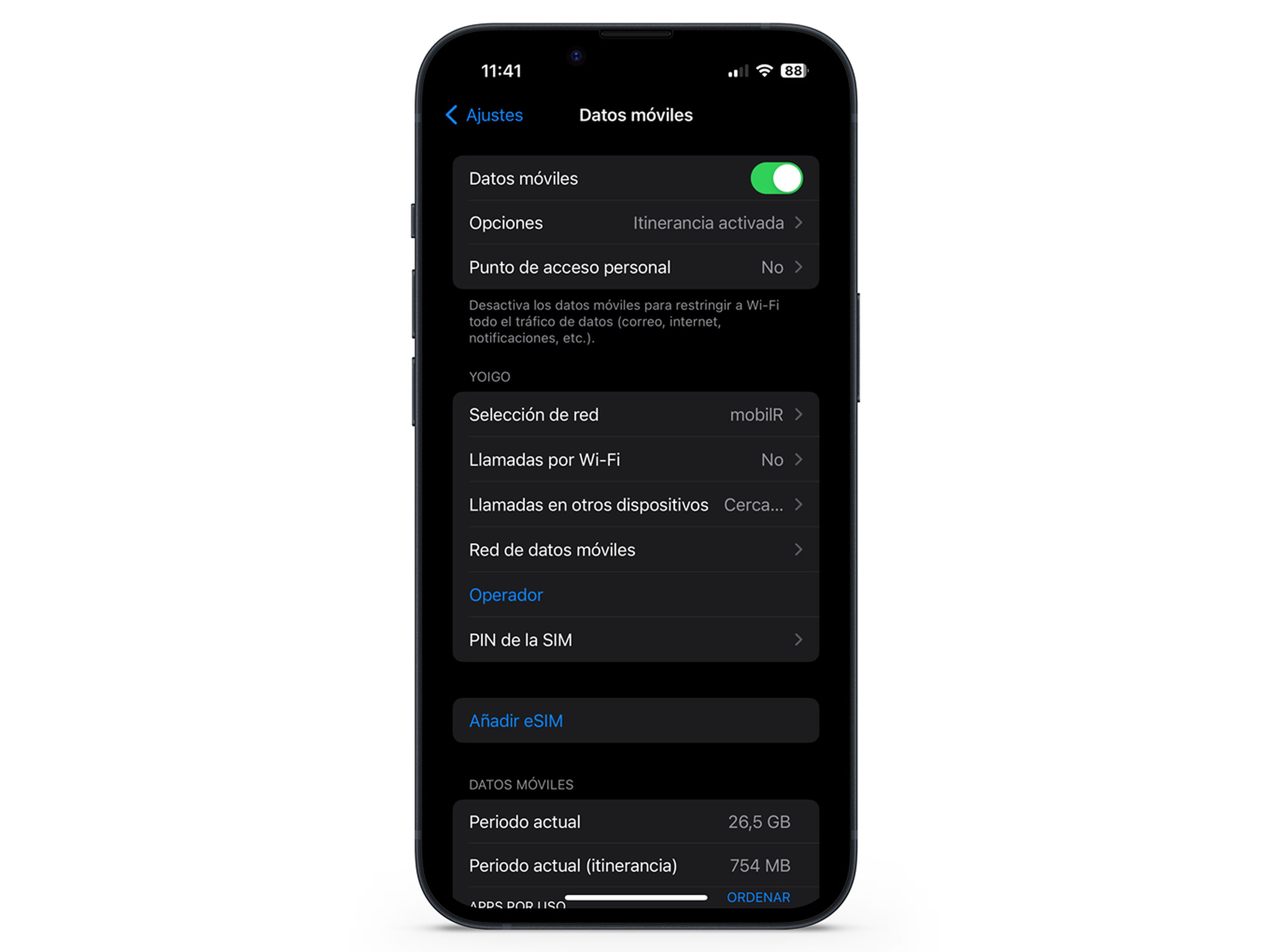 Configurar el APN de DIGI para navegar en iPhone