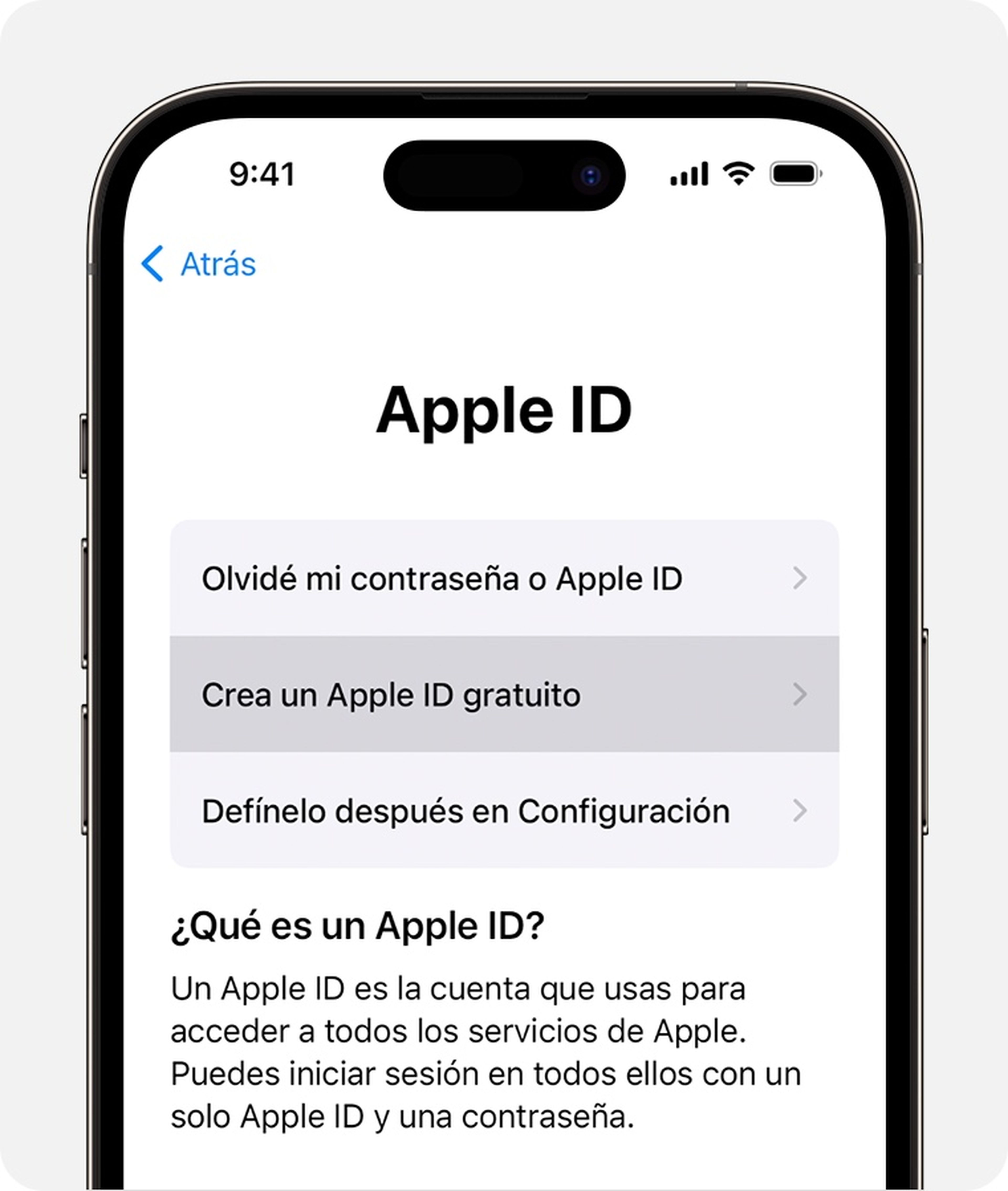 Crear un Apple ID en el iPhone o iPad