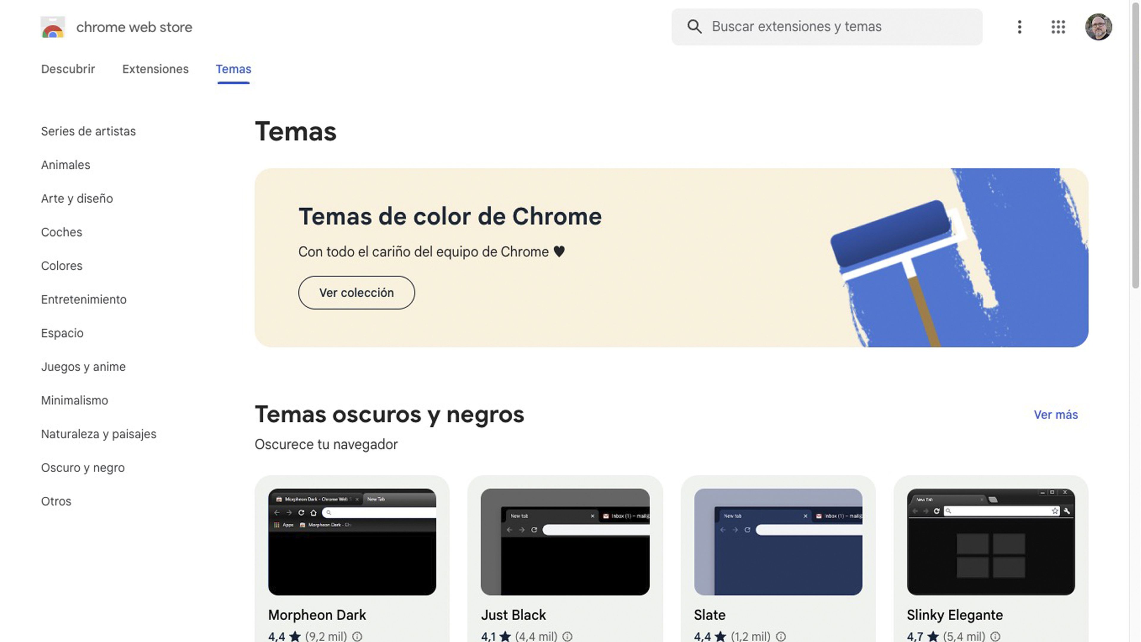 Los temas de Google Chrome