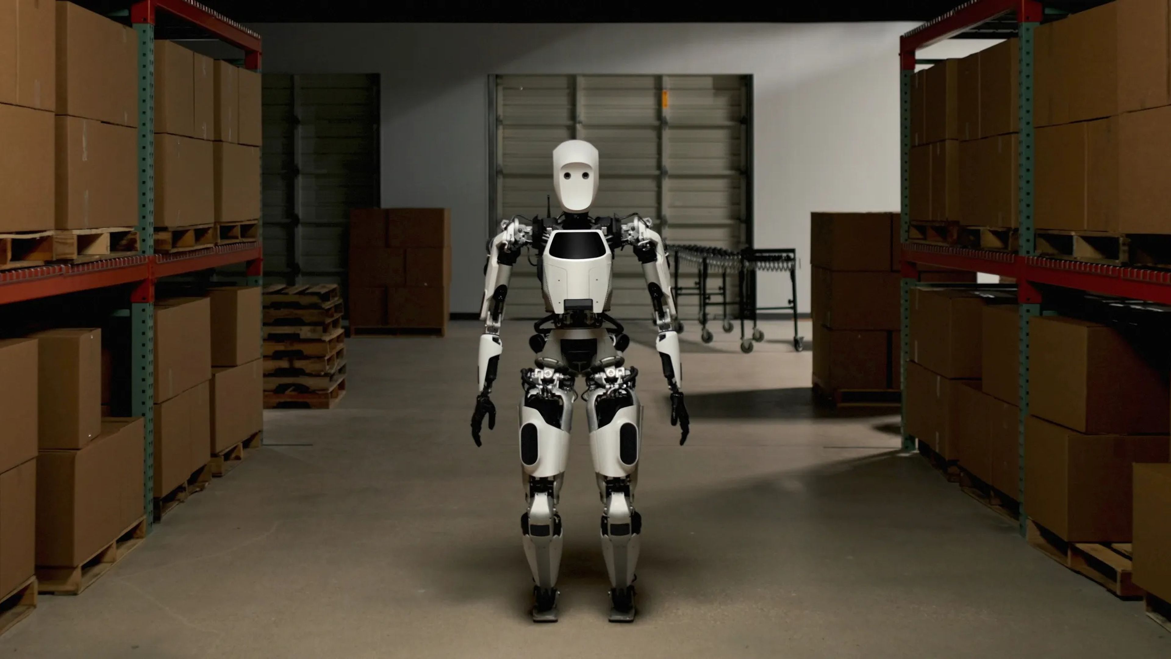 Apptronik's robot called Digit standing in a warehouse