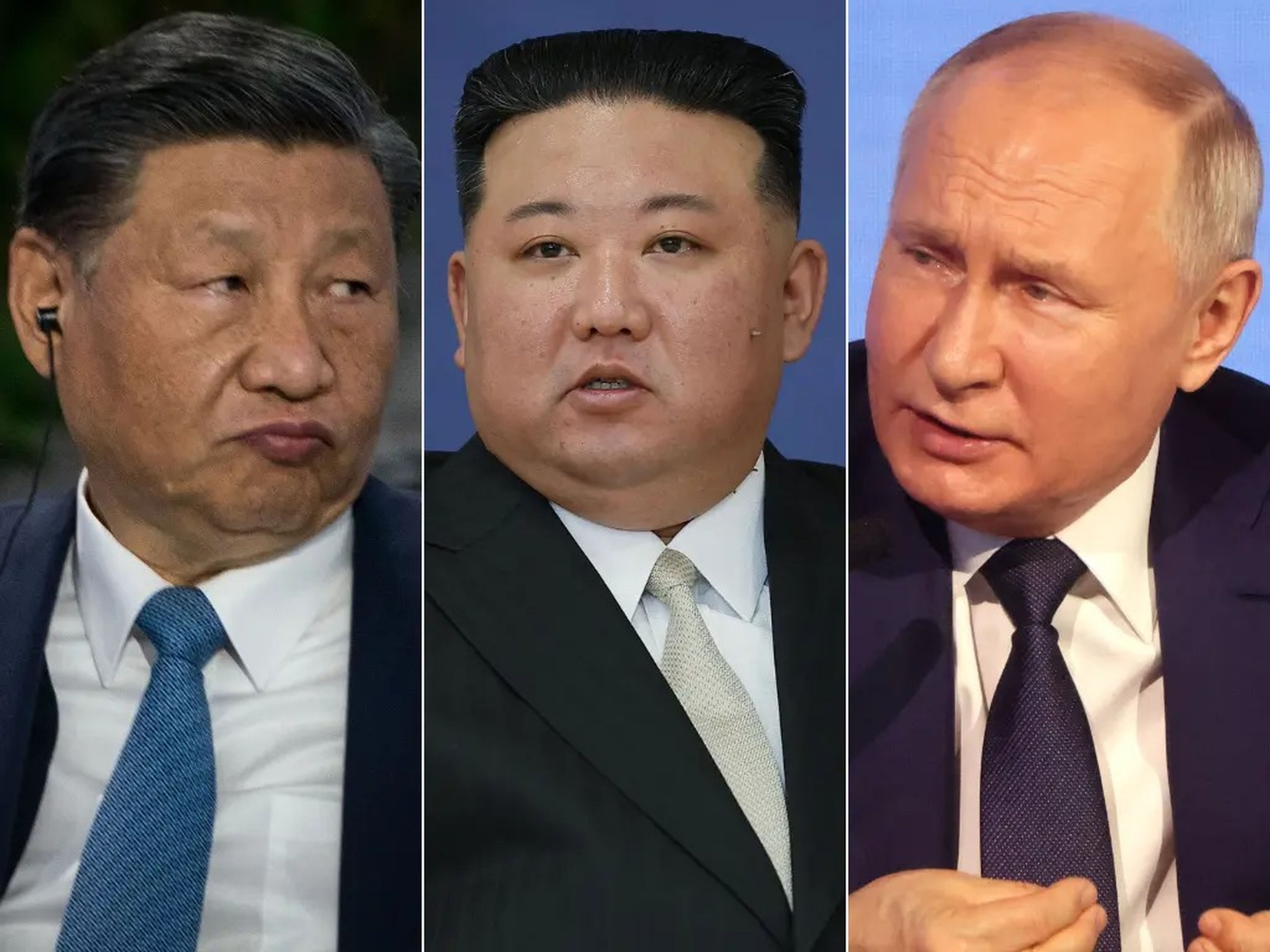 Xi Jinping, Kim Jong Un y Vladimir Putin