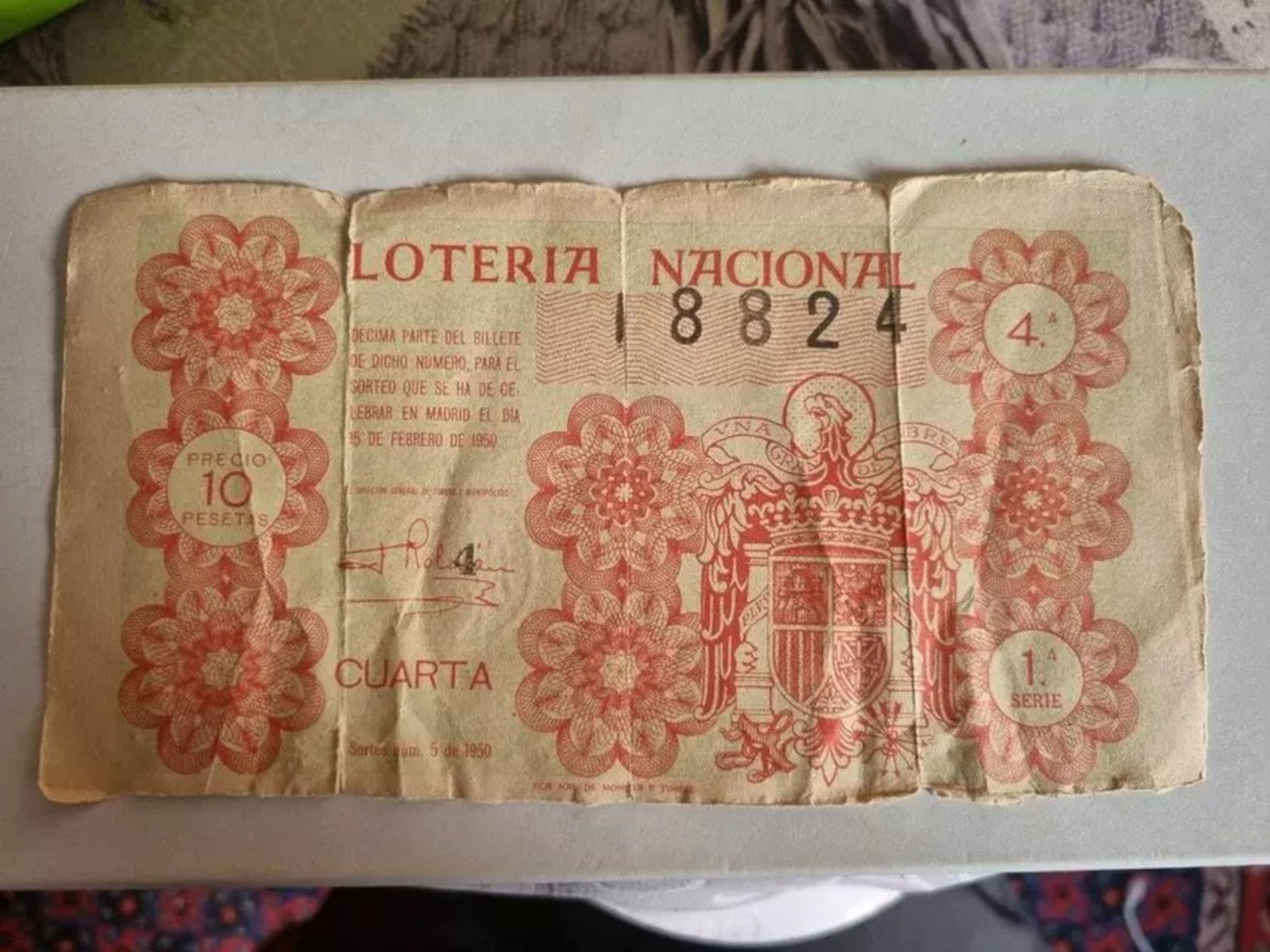 décimo antiguo lotería