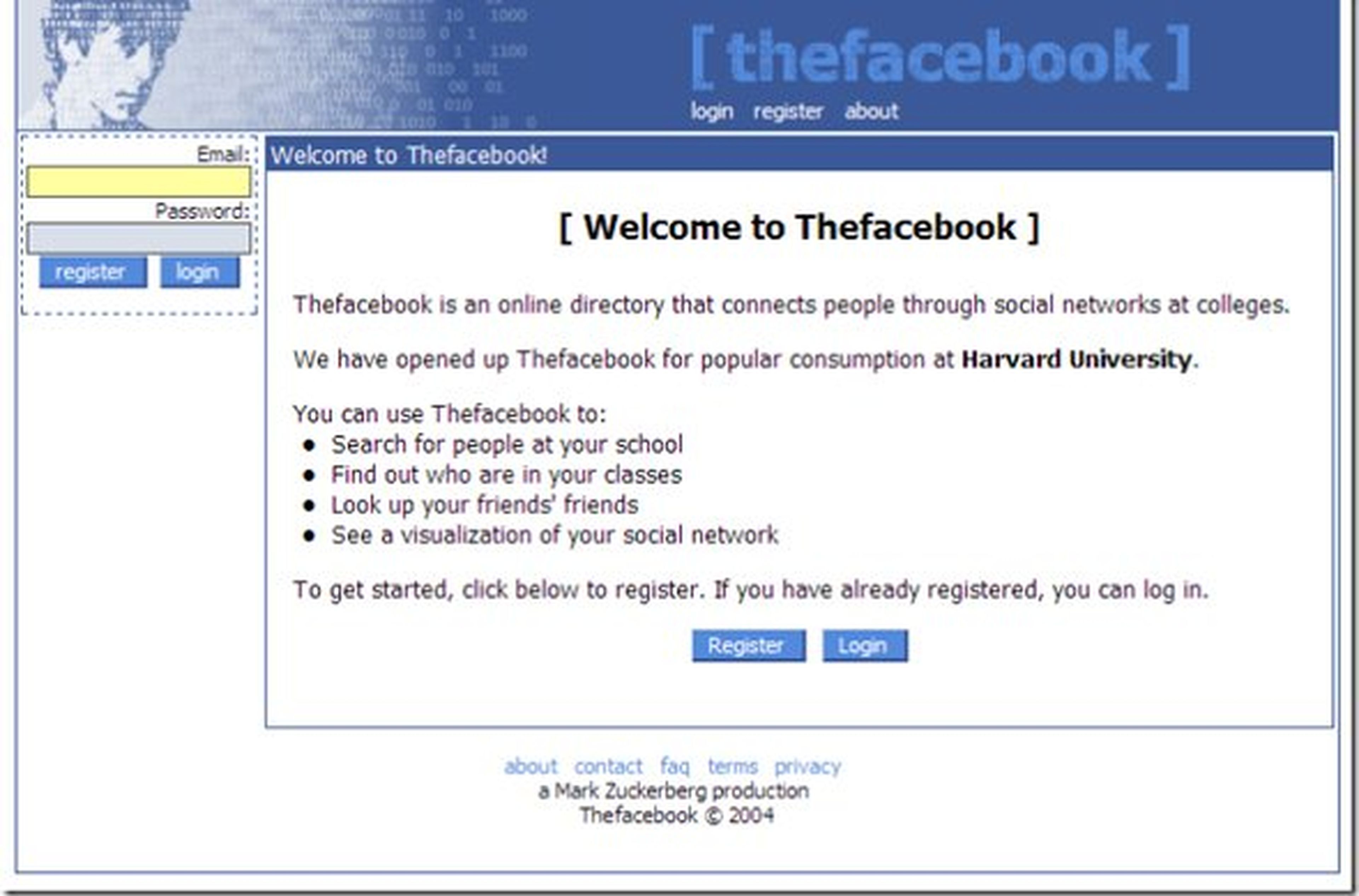 Facebook en 2004