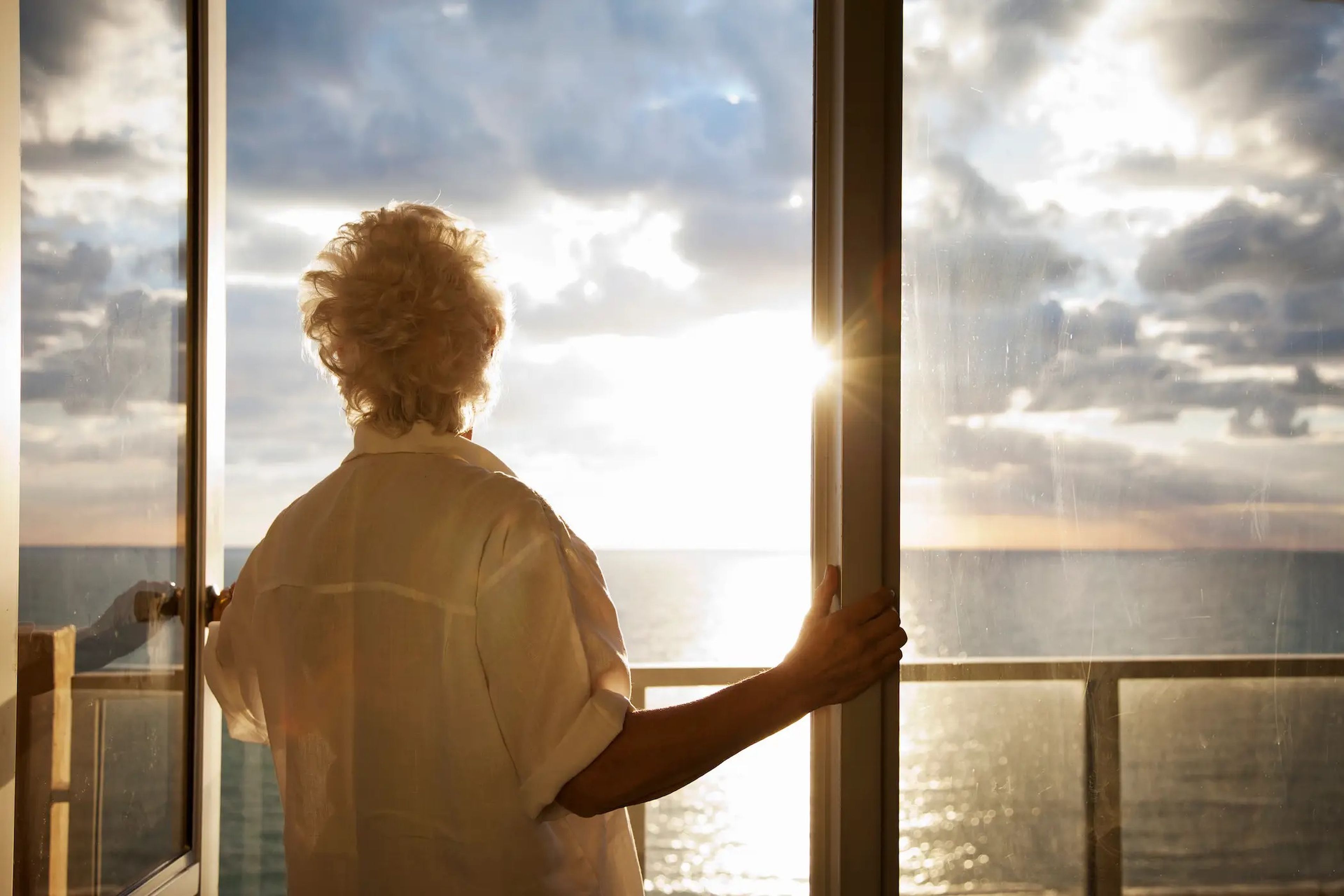 older woman enjoying sunshine