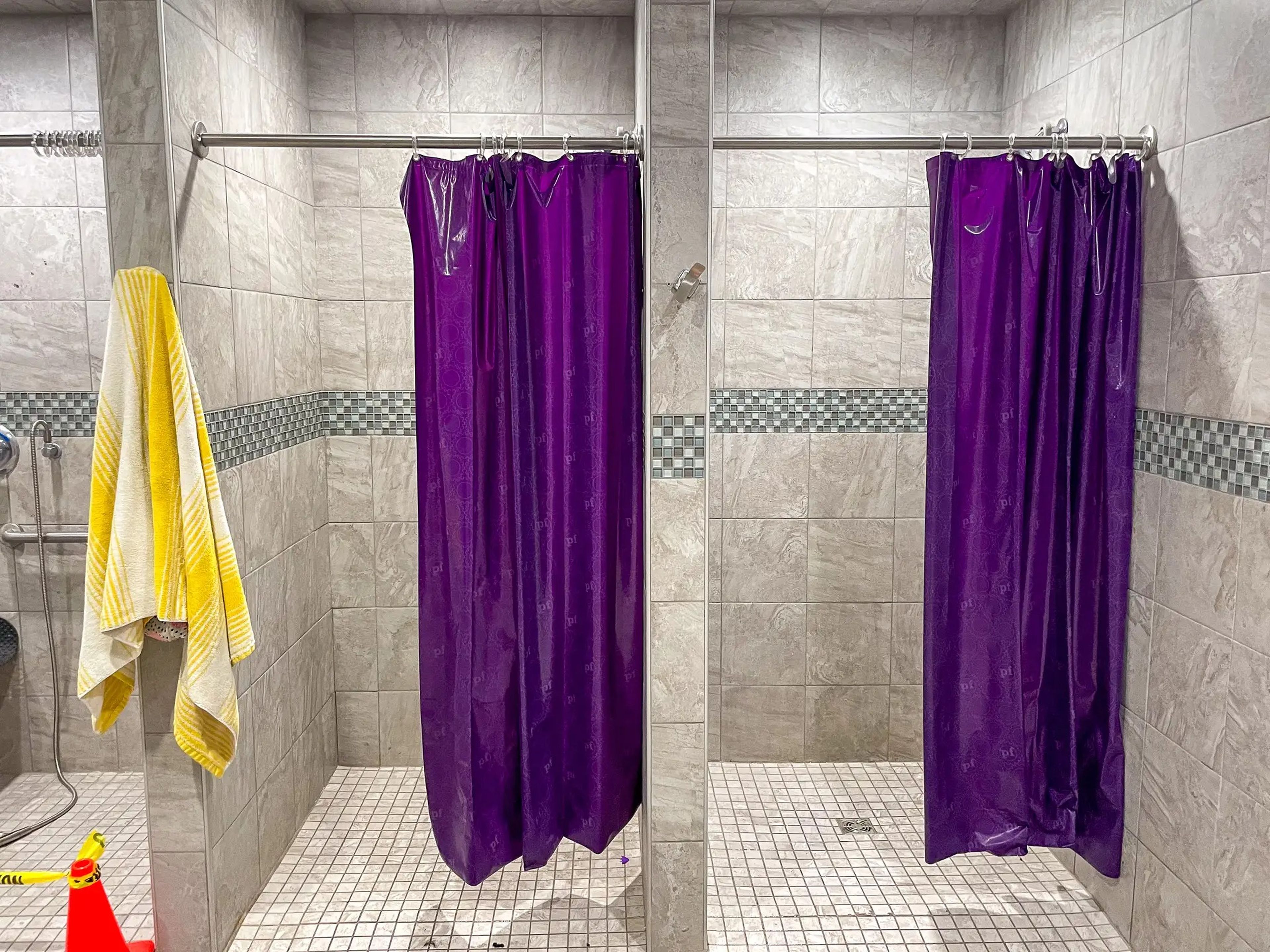 Showers at Planet Fitness.