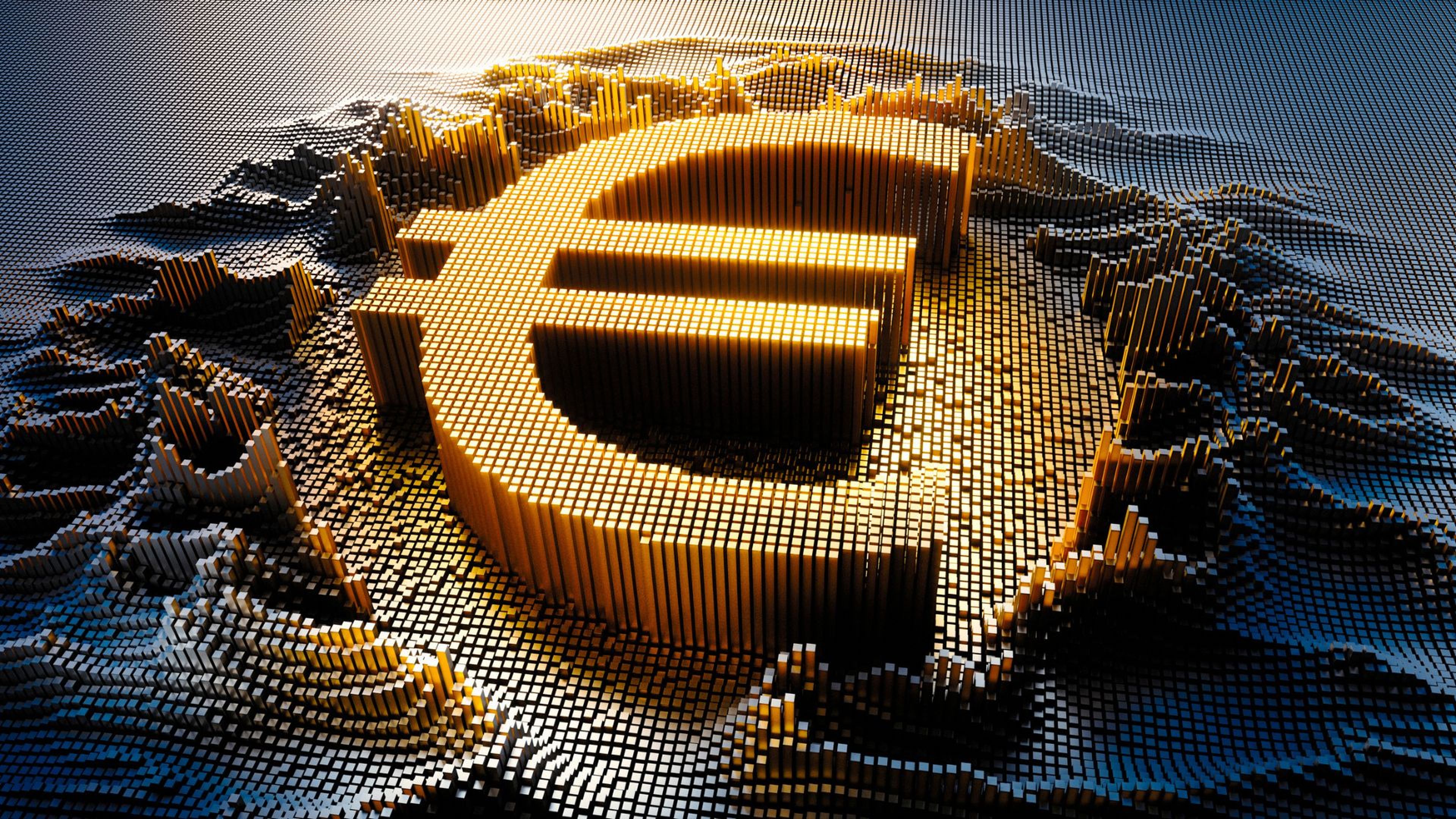 El símbolo del euro digital.