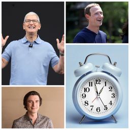 Desde Tim Cook, de Apple (arriba a la izquierda), hasta Mark Zuckerberg, de Meta (arriba a la derecha), pasando por Vlad Tenev, de Robinhood (abajo a la izquierda), los CEO tienen unas rutinas de sueño bastante salvajes.