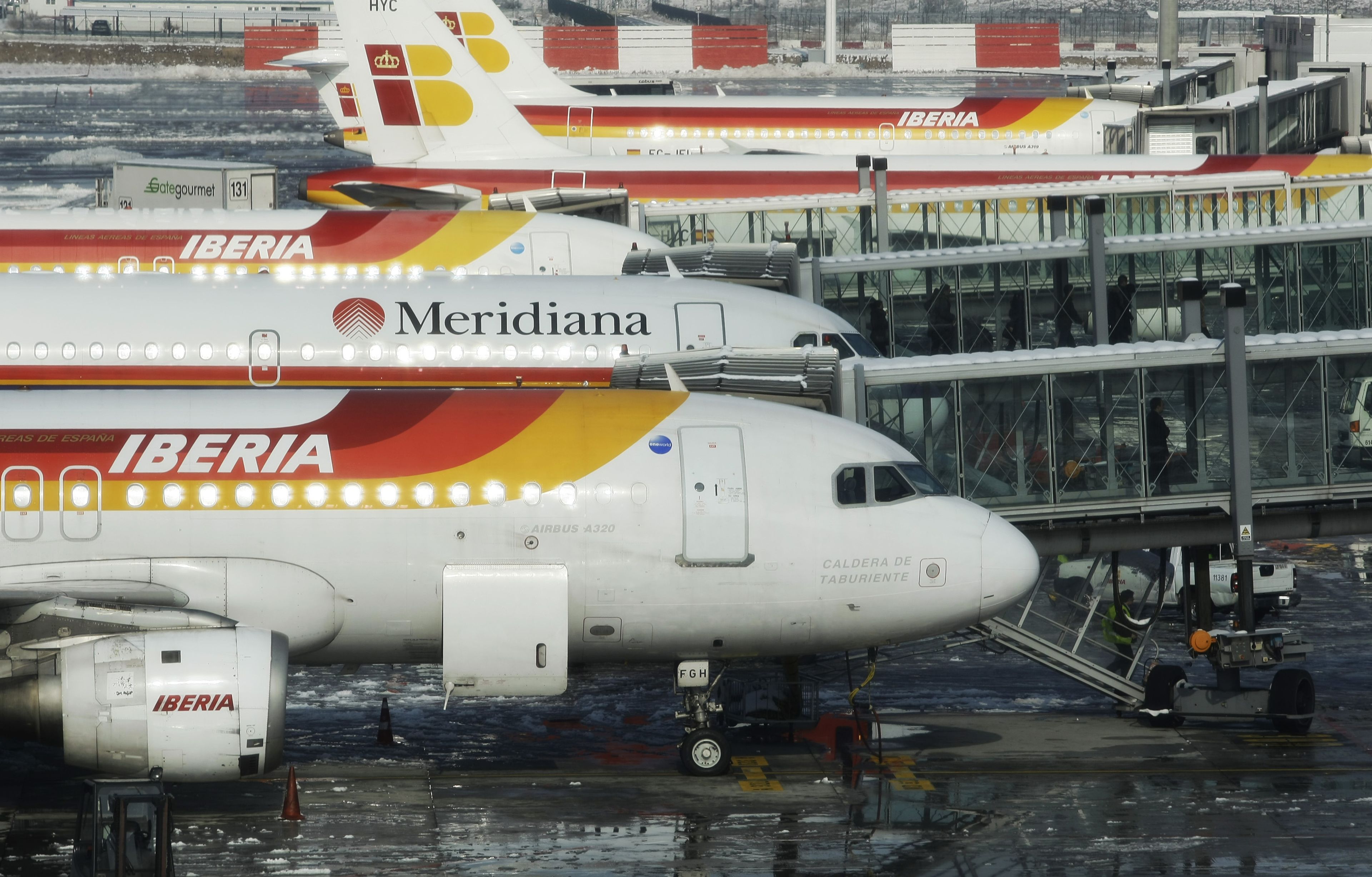 Aviones en el Aeropuerto de Barajas en Madrid