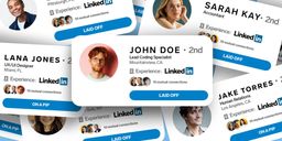 A chaotic pile of linkedin profiles with "laid off" and "on a PIP" labeled on them