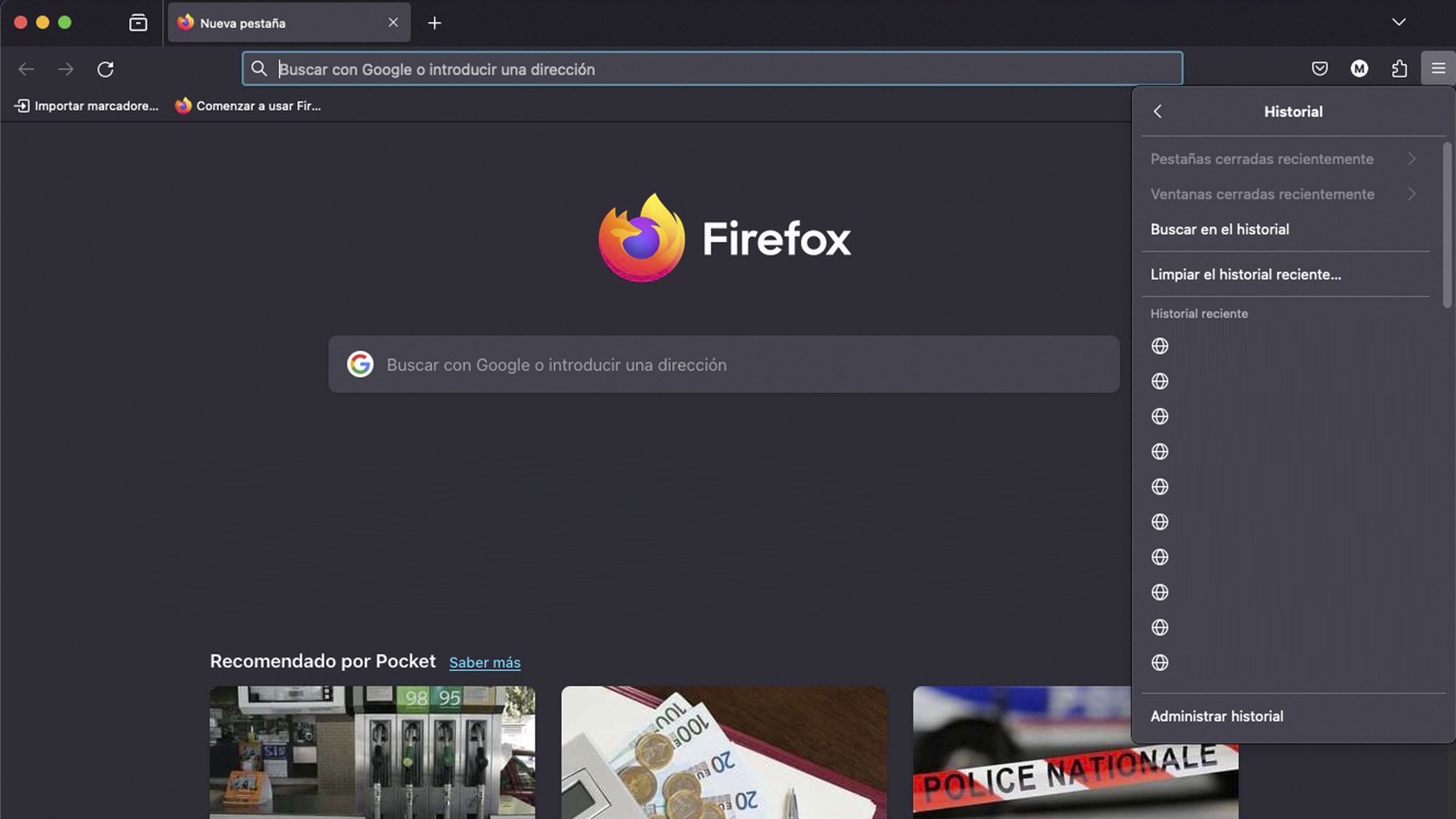 Cómo ver y eliminar el historial de navegación en Mozilla Firefox