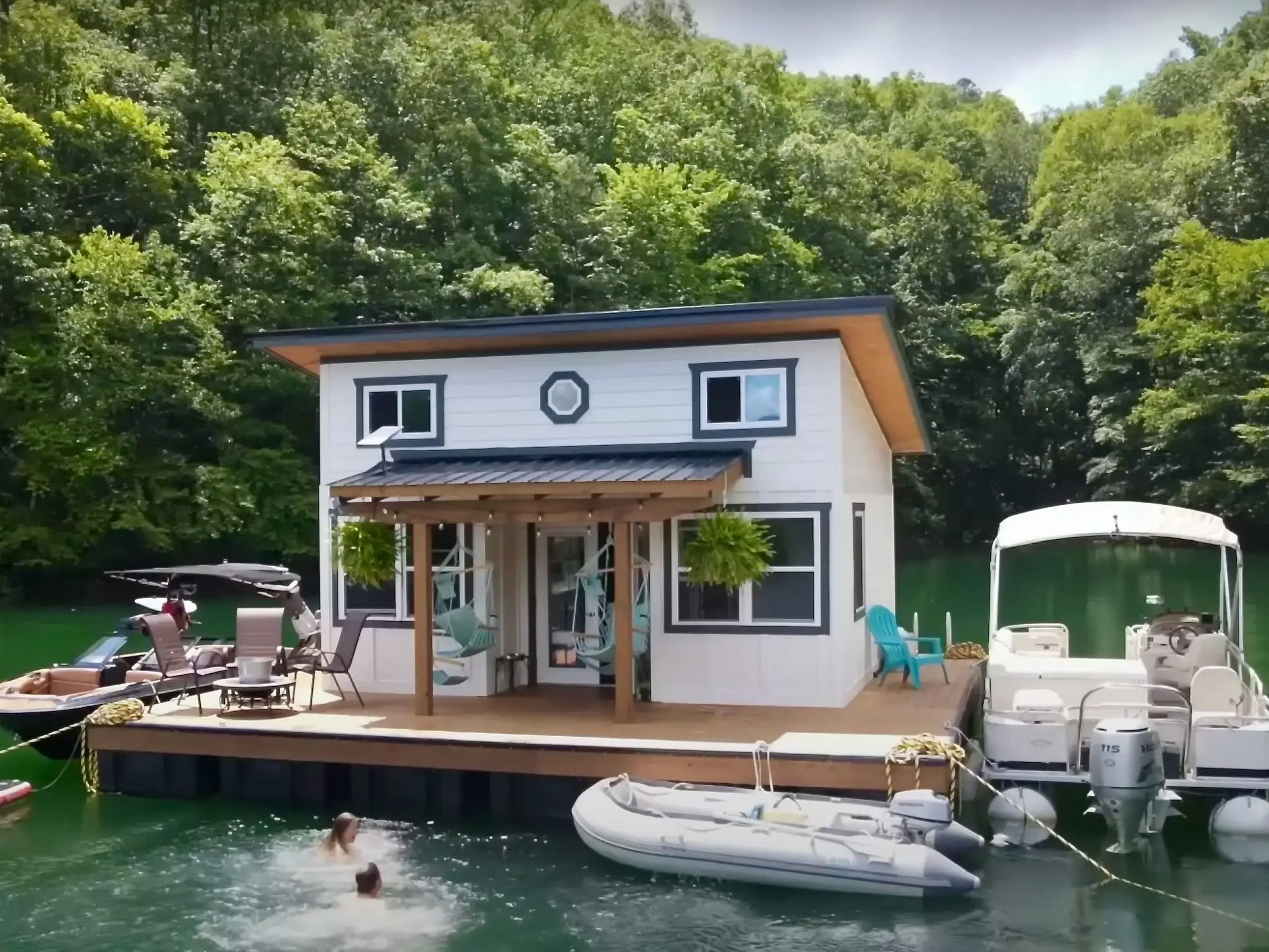The couple's floating home.